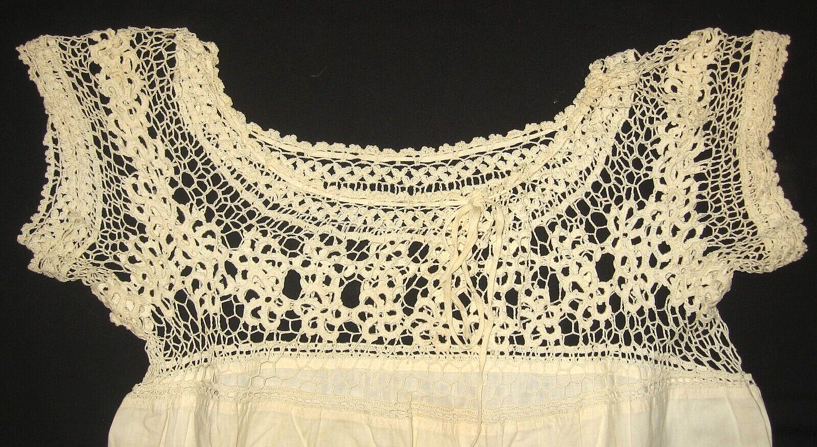 Edwardian 1910s 1-Piece Cream Cotton Lingere Button Crotch Crochet Undergarment