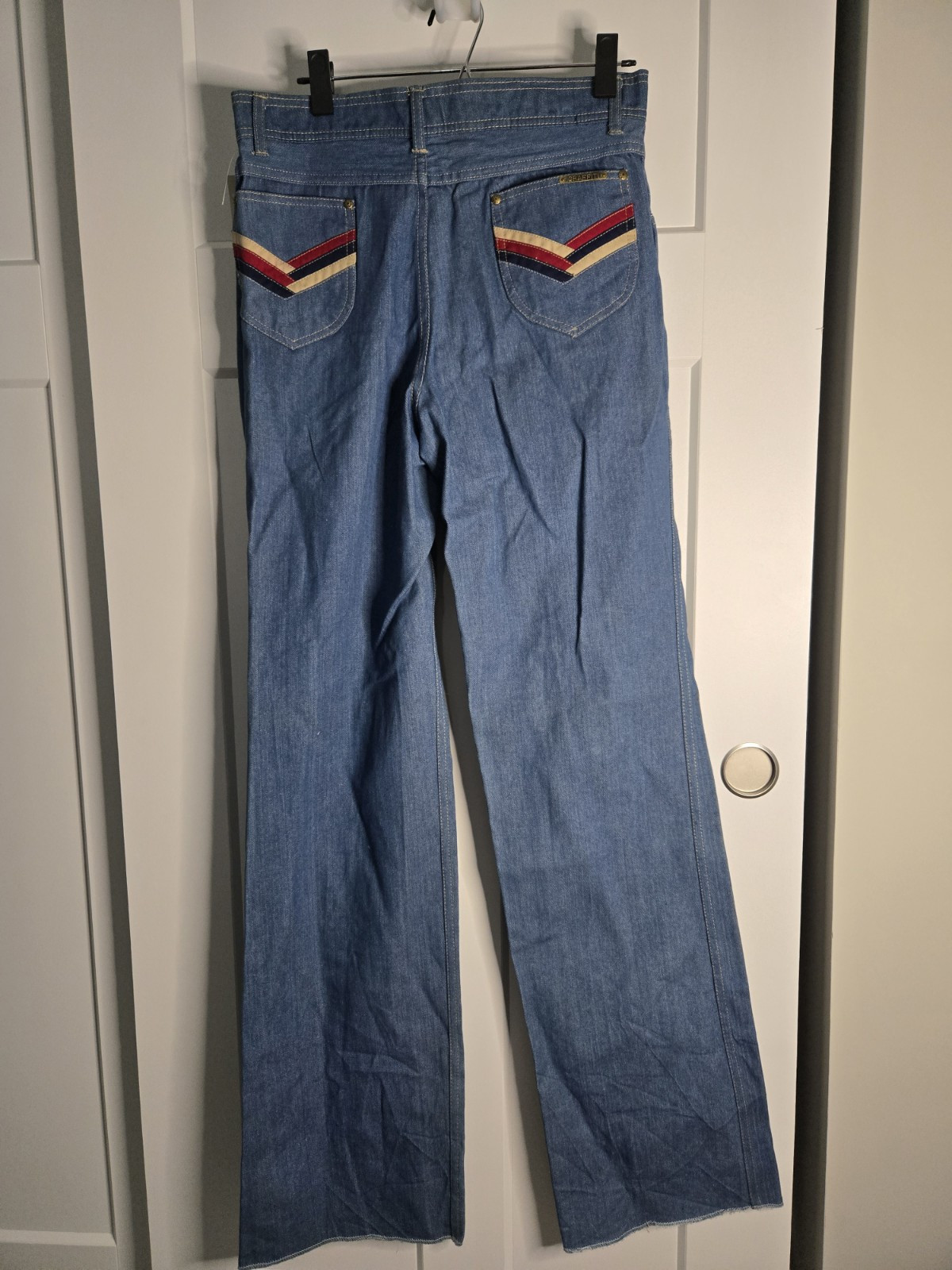 Vintage 70s Graffiti Jeans Boot Cut Calvary Style Mens 34 Wms 13
