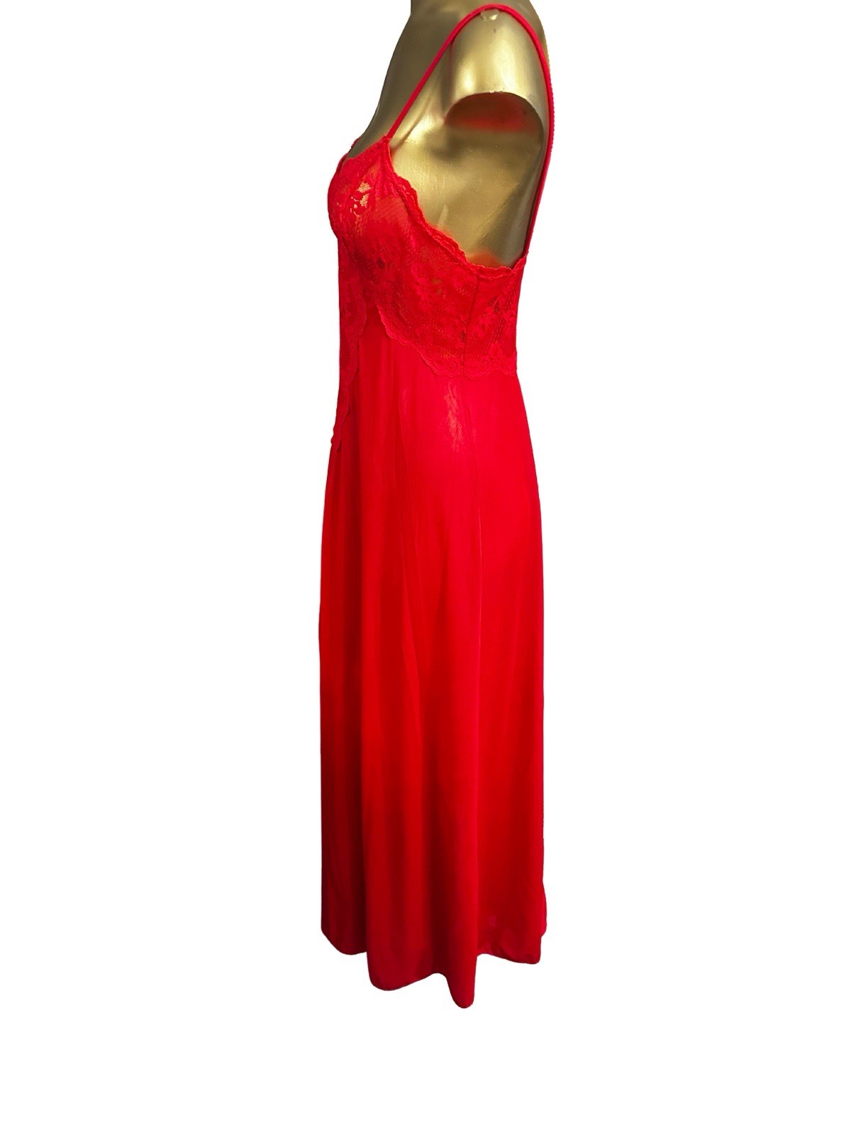 Vintage Olga Frivolous Fancies Red Nightgown Slip Dress – Medium