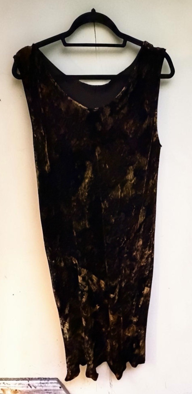 URU Velvet Burnout Dress One Size NWT Hand Dyed Made USA Asymmetrical