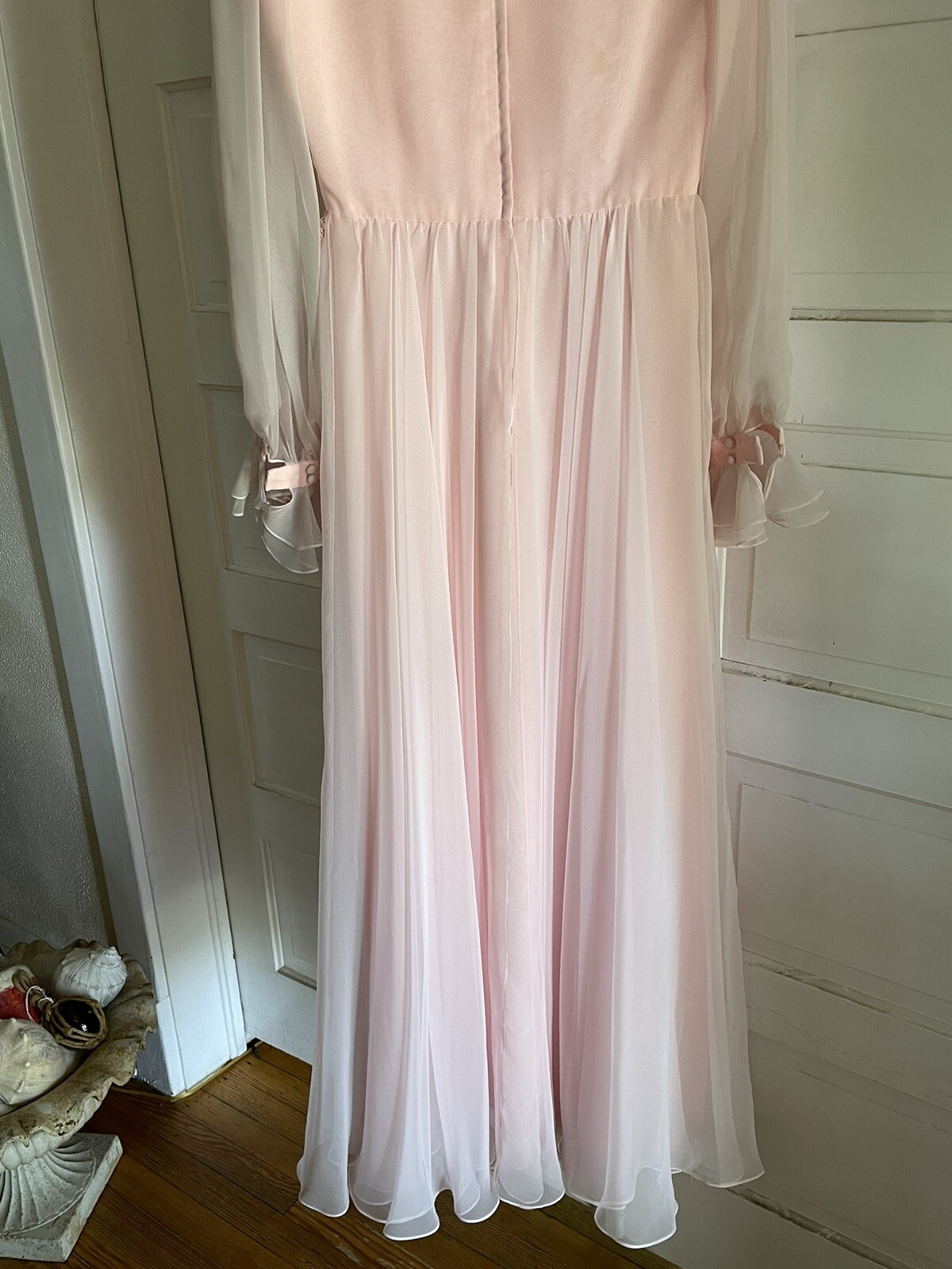Vintage Jill Richards Pale Pink Chiffon Dress For Montaldos