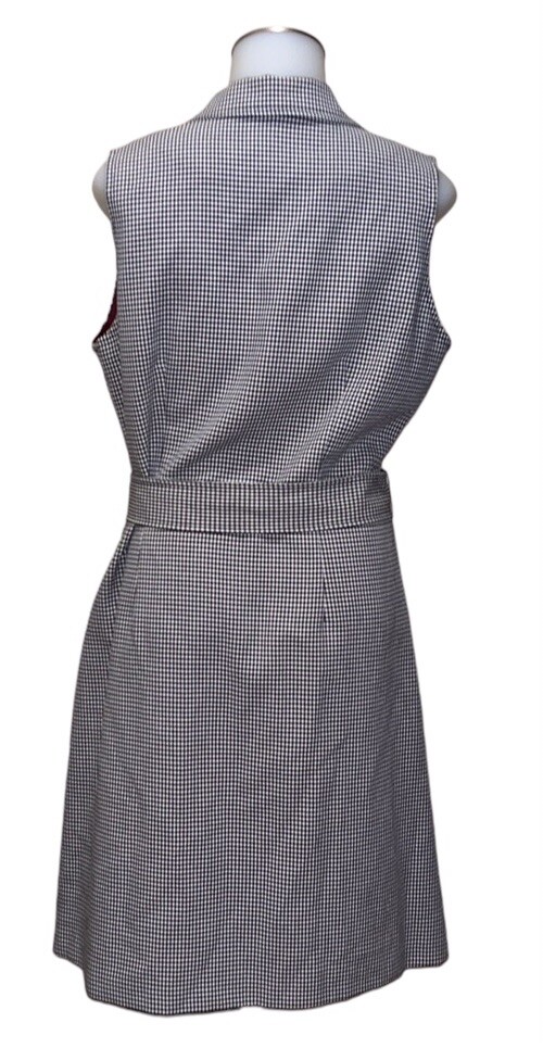 Vtg 90s Casual Corner Shirt Dress~Black/White Small Checkered Checks~sz 12