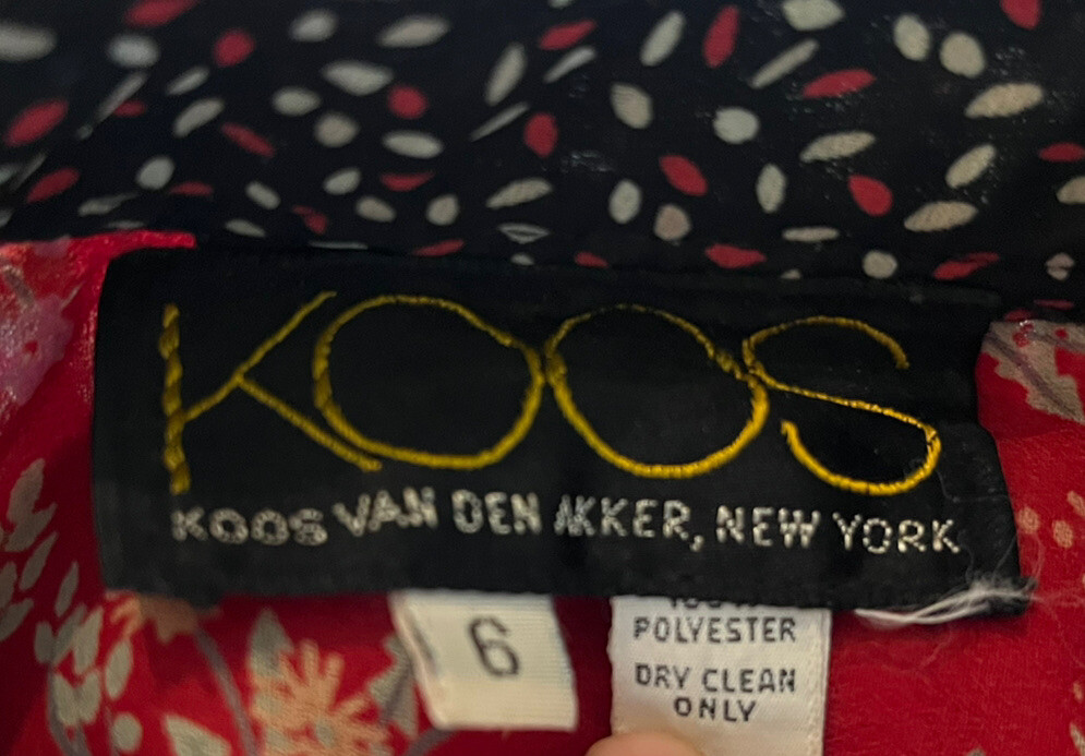 KOOS VAN DEN AKKER Floral, Dot, & Mod Art Mixed Print, Belted Boho Dress Size 6