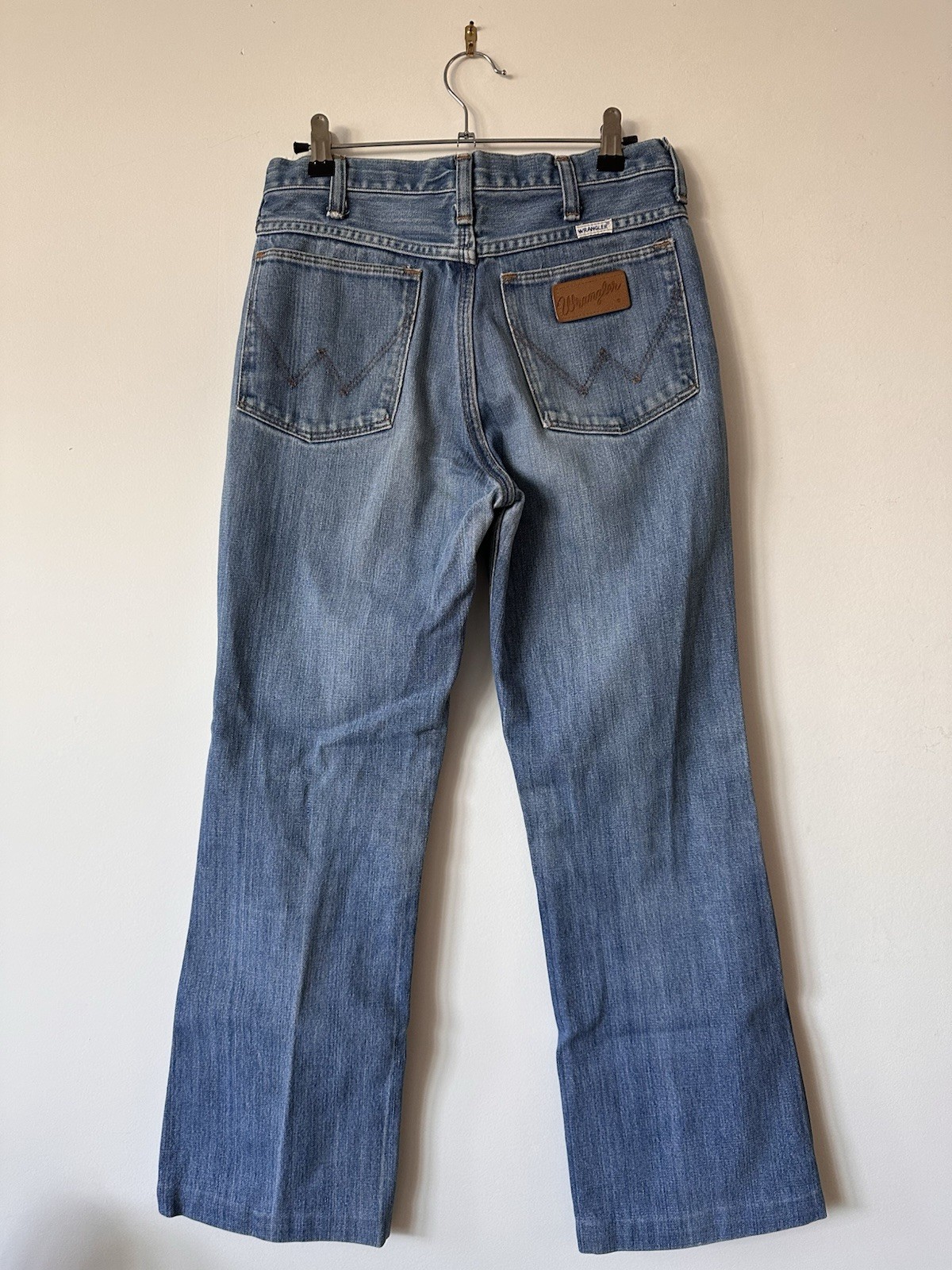 Vintage 70s Wrangler Western Wear Light Wash Bootcut Jeans 28×27 White Label USA