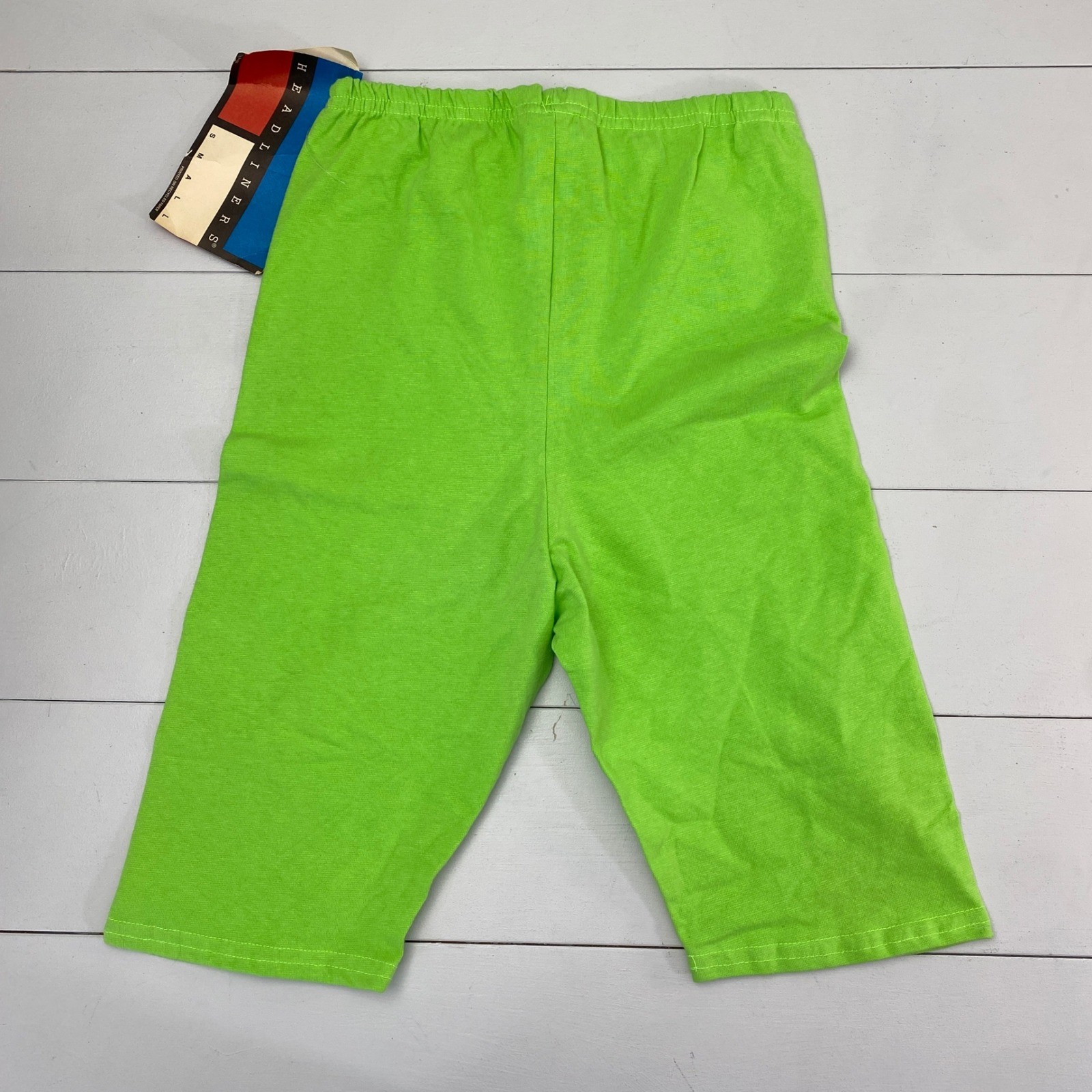 Headliners Vintage 90s Neon Green Biker Shorts Women Small Made in USA Retro