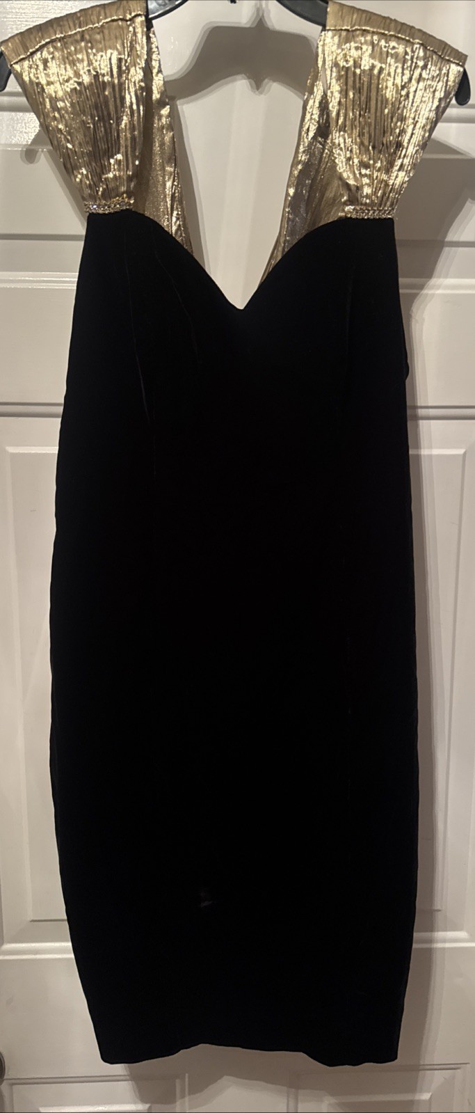 VTG Jessica Howard By Mitchell Rodbell Stunning Velvet Dress Gold Trim Size 10