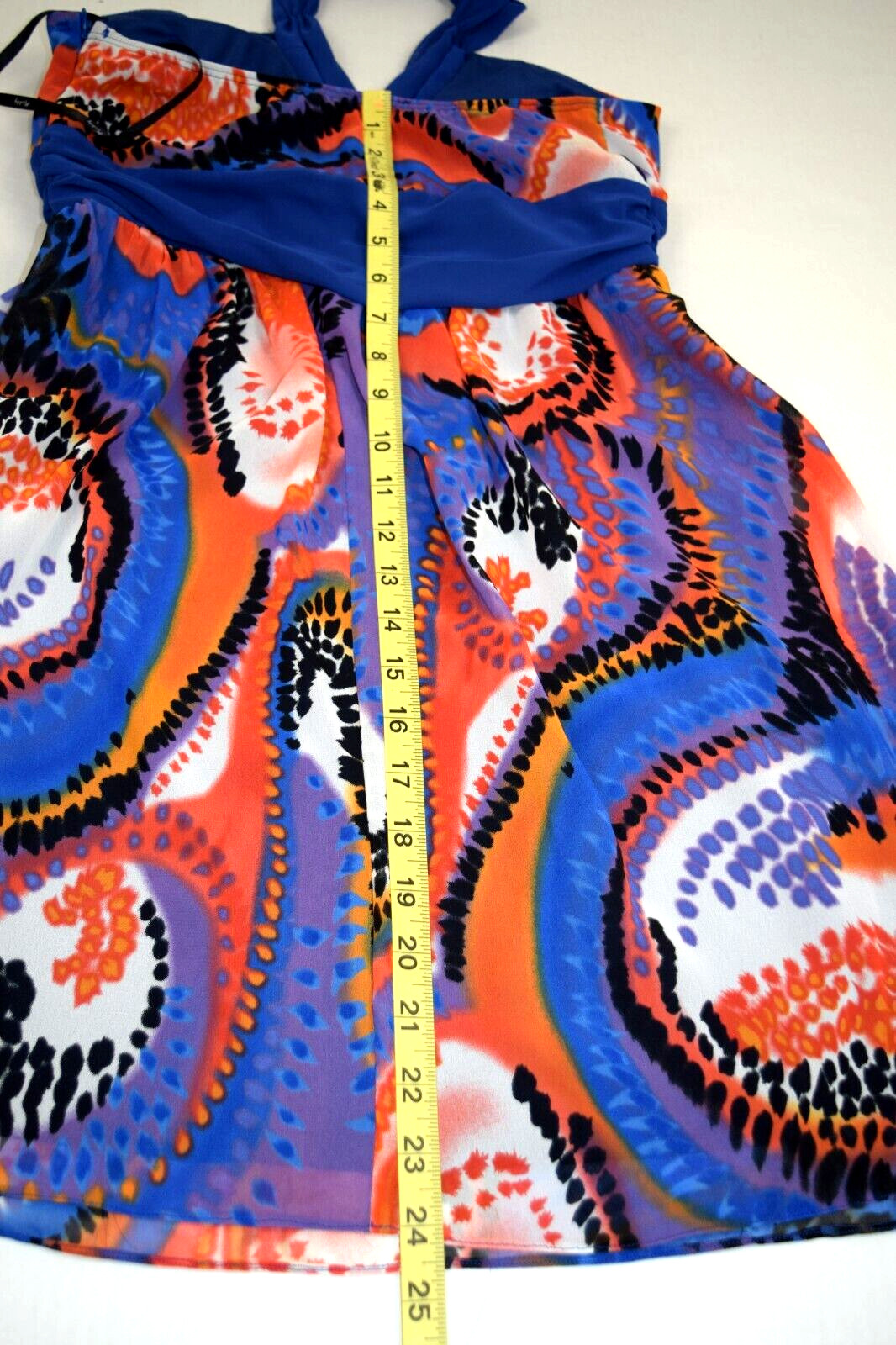 Vintage Halter Top Kitty Sexy Yet Classy Size S/M 90s Purple Blue Orange Swirls