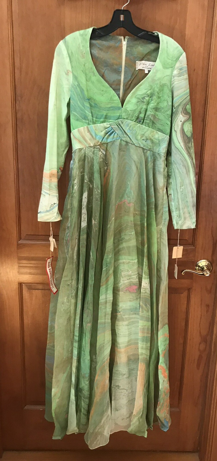 Vtge 1970s Sheer Designer dress Don Luis De Espana 12 Chiffon Angel Ruffles
