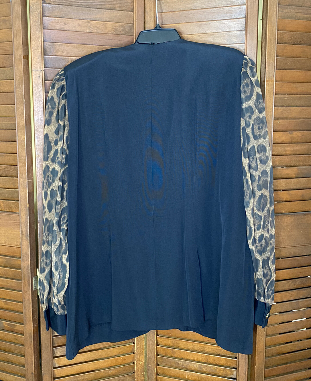 Vintage Kathryn Deene Animal Print Sheer Sleeve Blazer Womens Size 22