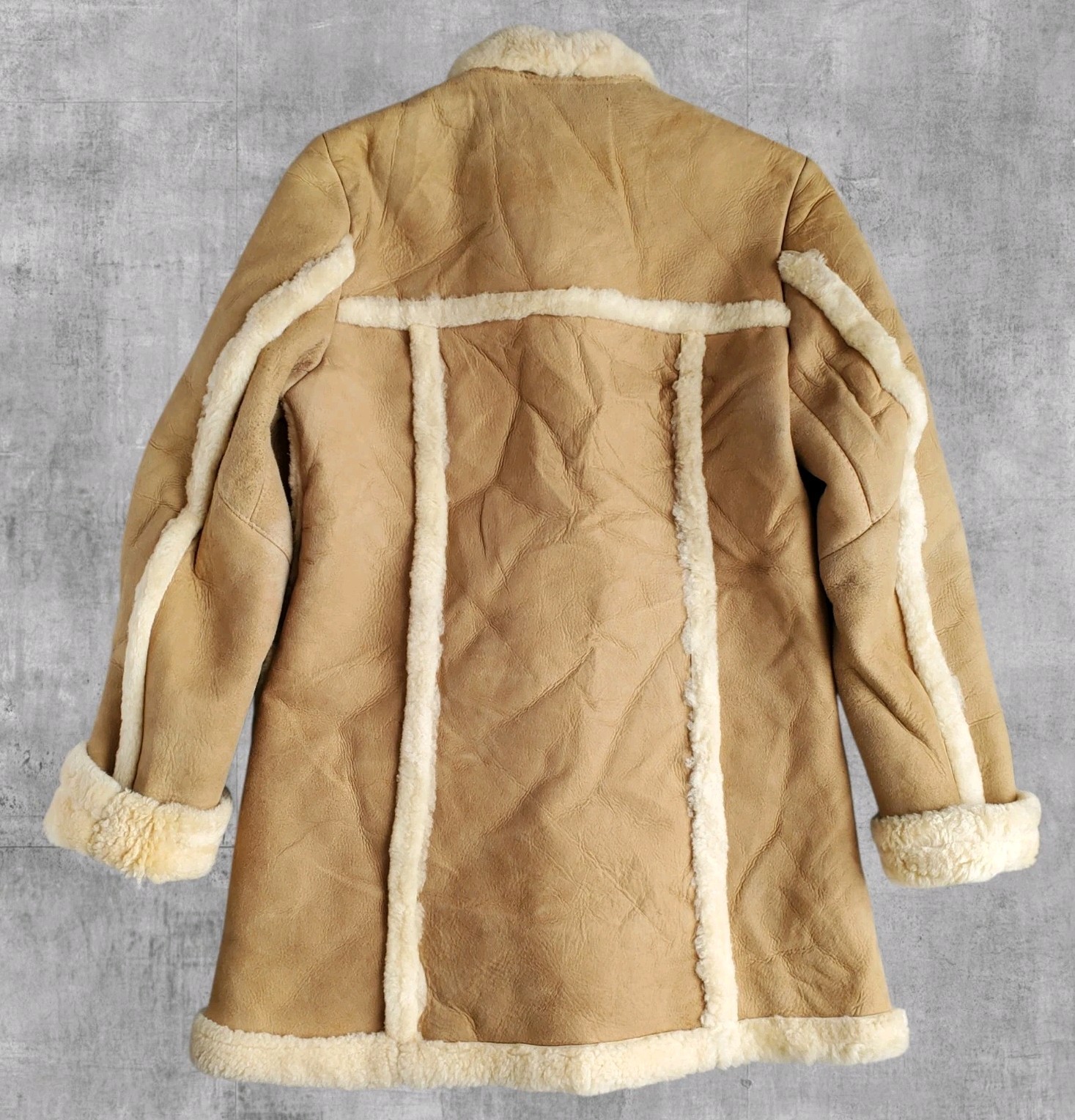 Vintage Knight Tailors Shearling Sheepskin Coat Genuine 70s Rancher Womens 10