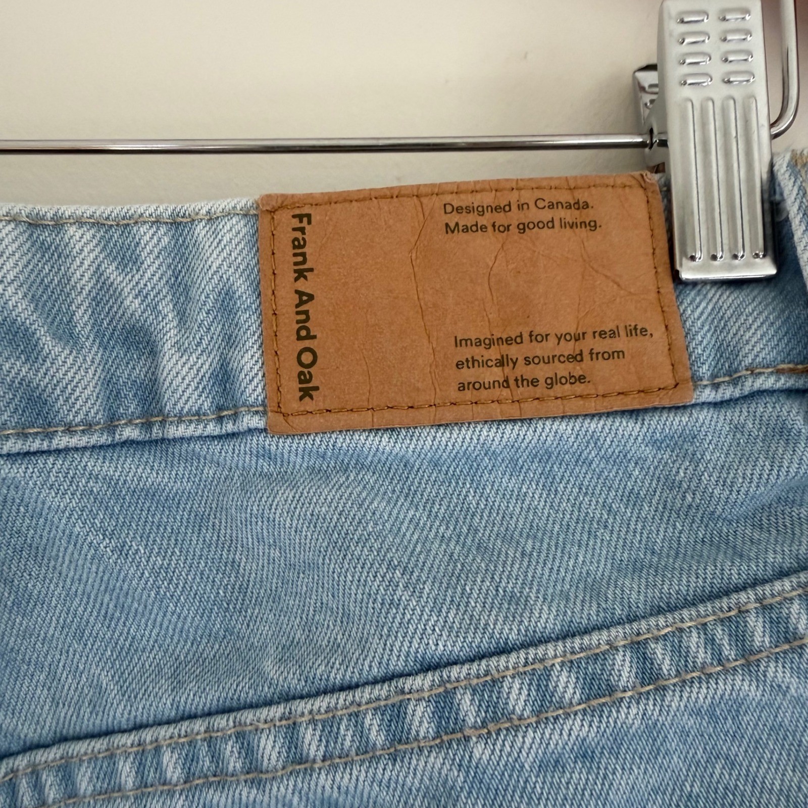 Frank & Oak „Patti” Light Wash Straight Leg Jeans Size 29 Minimalist 90s Vintage