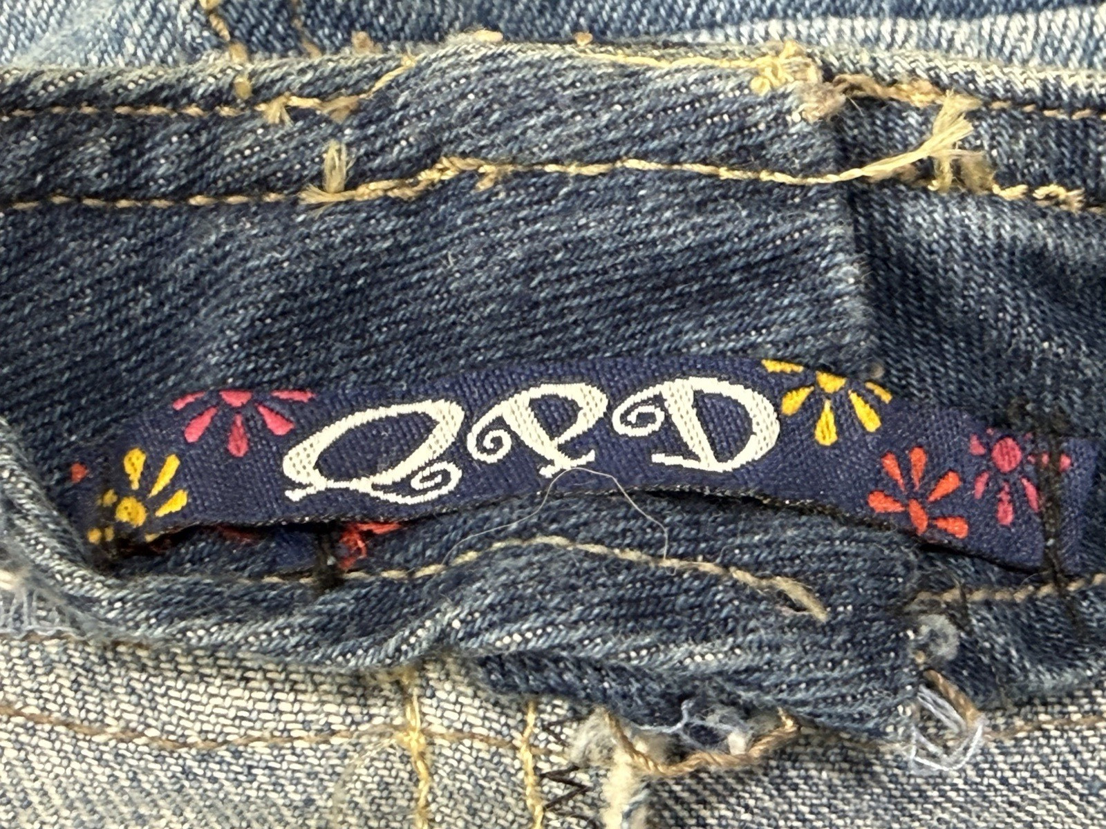 Vintage Y2K QPD PATCHWORK DENIM Maxi/Midi Jean Skirt Women’s Size 4 – 29″ W