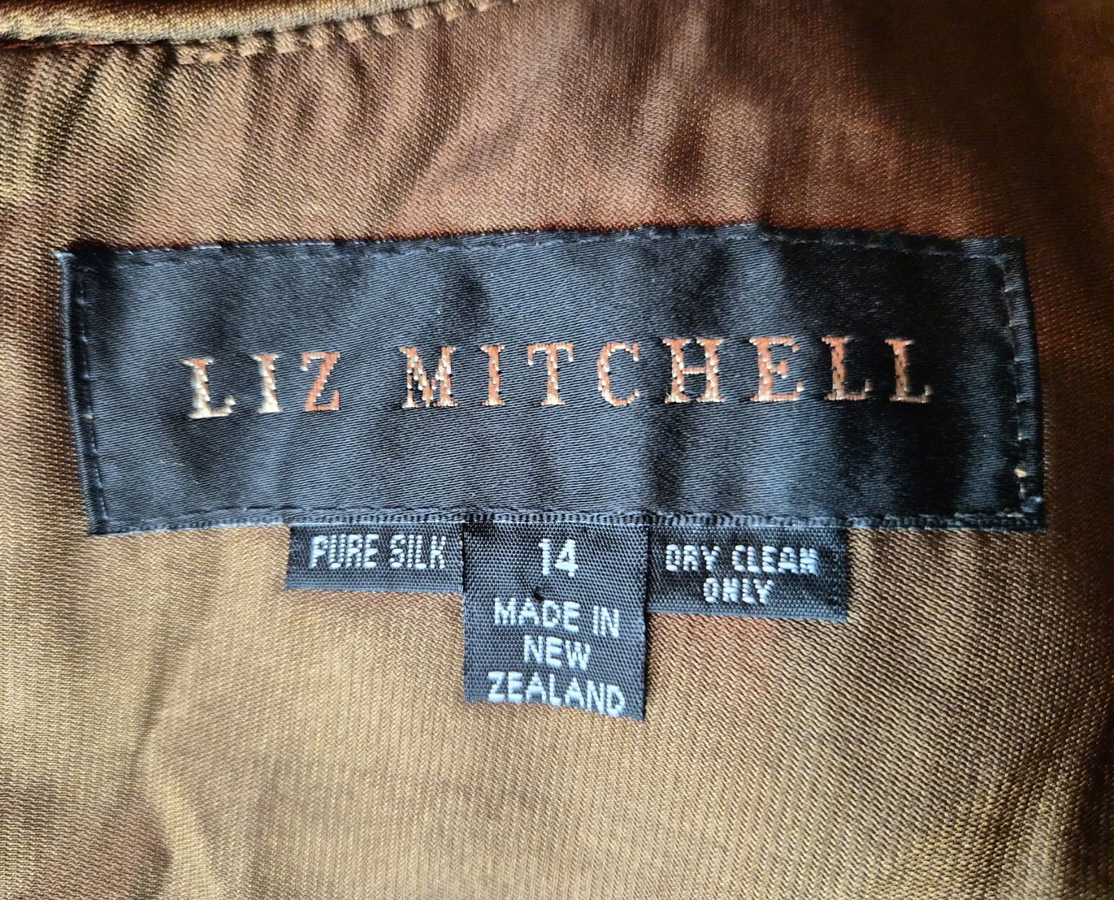 Vintage Liz Mitchell 100% Silk Embroidered Dress Women’s Size 14