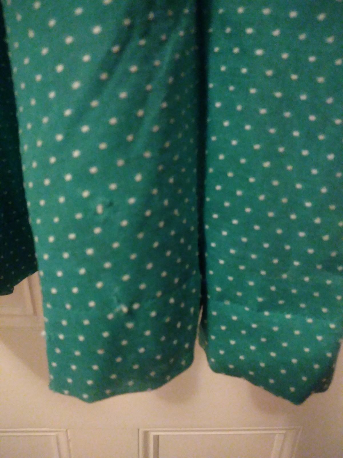 Vintage Dress 50s 60s Swiss Dot Green Pussy Bow Xs Semi Sheer Cotton Fit Flare
