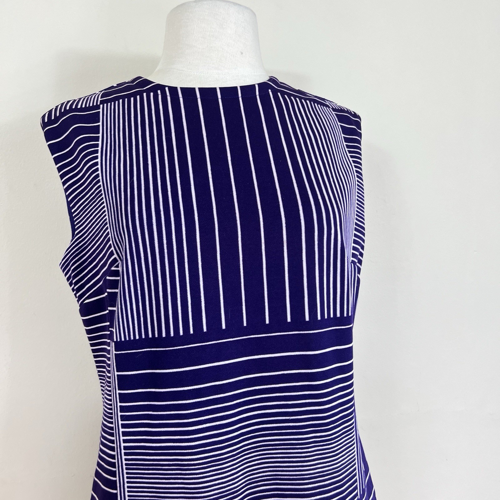 Vtg 60s Mod Striped Mini Shift Dress Drop Waist Go Go Scooter Retro talon zipper