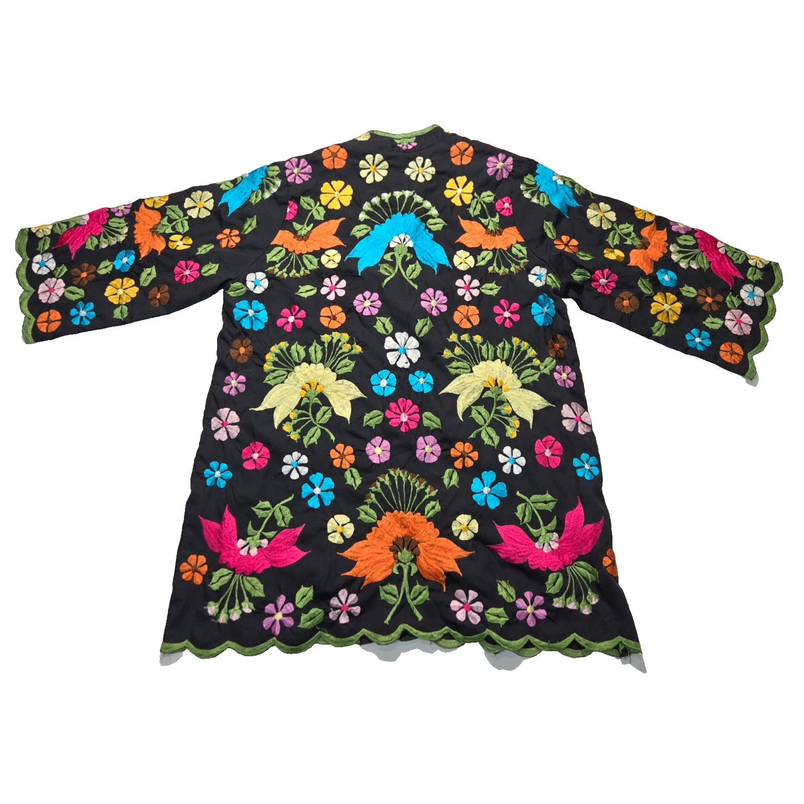 Leandra Crochet Embroideries Vintage 1960s Cotton Multicolored Jacket sz S