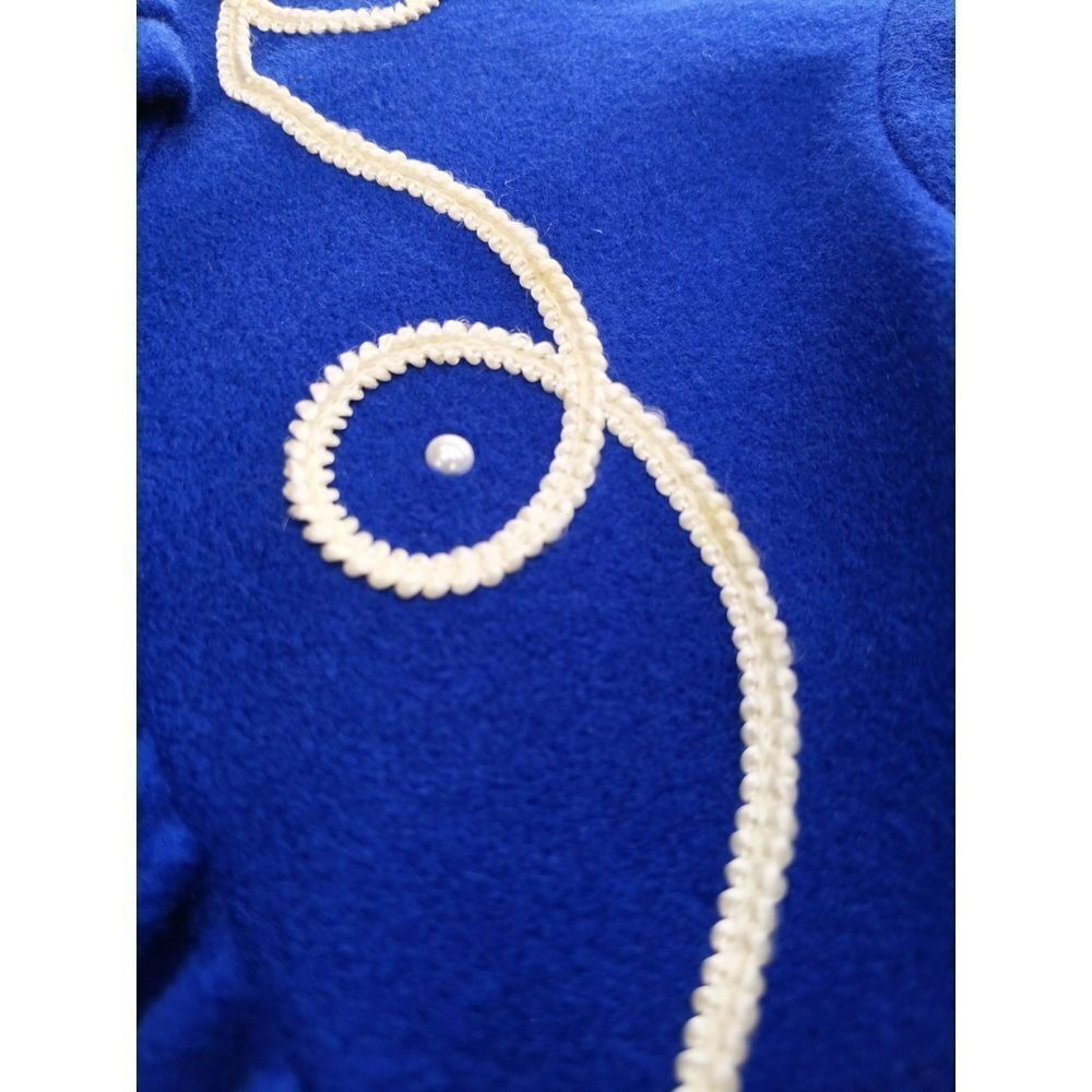 Evelyn Pearson Robe House Coat M Blue Vintage Zip Front Embroidered Maxi Lounger