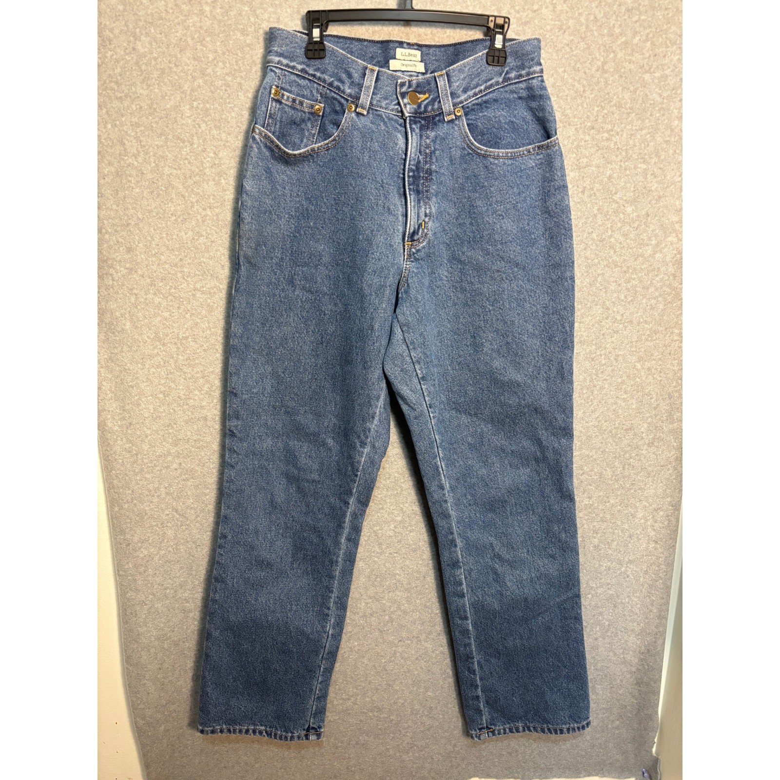 Vintage L.L.Bean Flannel Lined Jeans Women 6 Reg Straight Leg Plaid Mom Jean