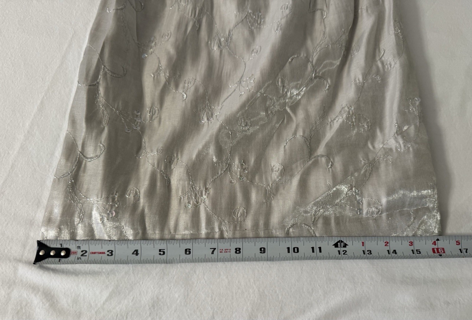 Jessica McClintock Gunne Sax Women’s Dress Vintage 80’s Prom Silver Strapless 5