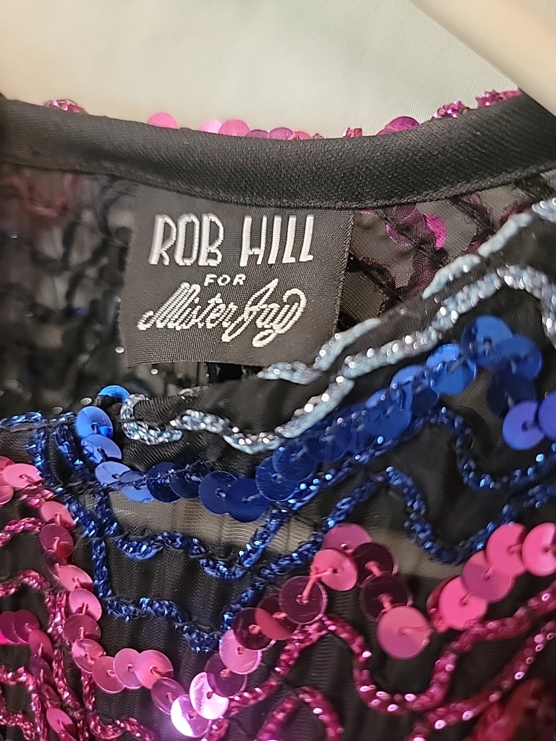 Vintage Rob Hill For Mister Jay Sequin Sheer Pullover Top