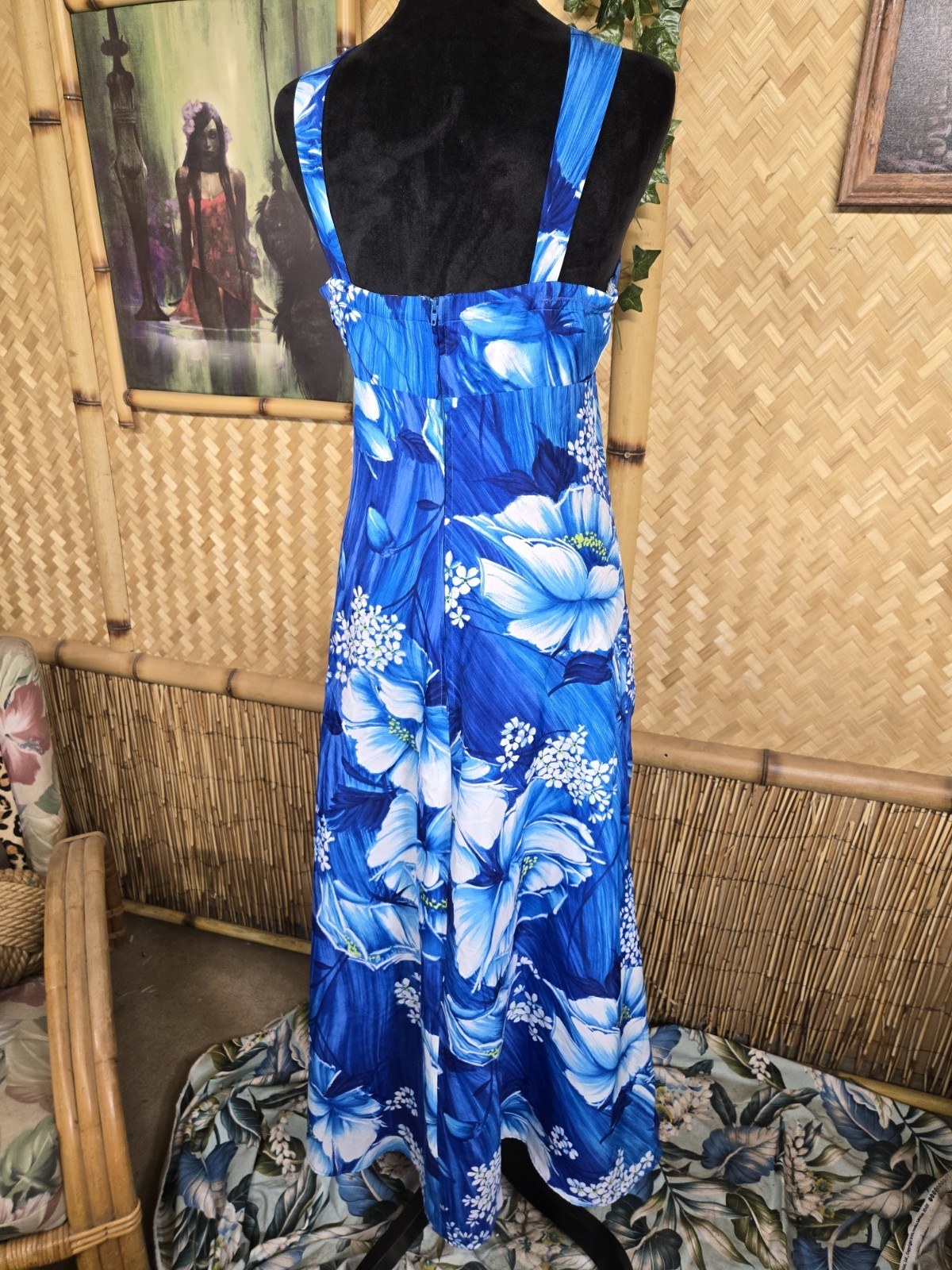 Vintage Waltah Clarke Hawaiian Maxi Aloha Dress w1277
