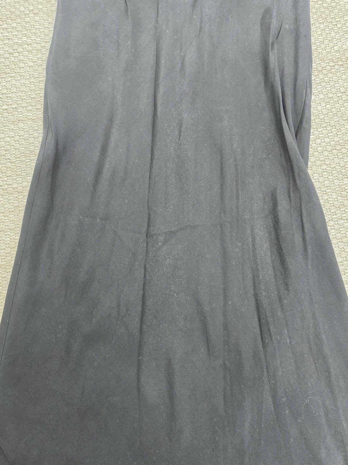 Antique 1920s 1930s Black Silk Gown Full Length Creme Velvet Flower Appliques