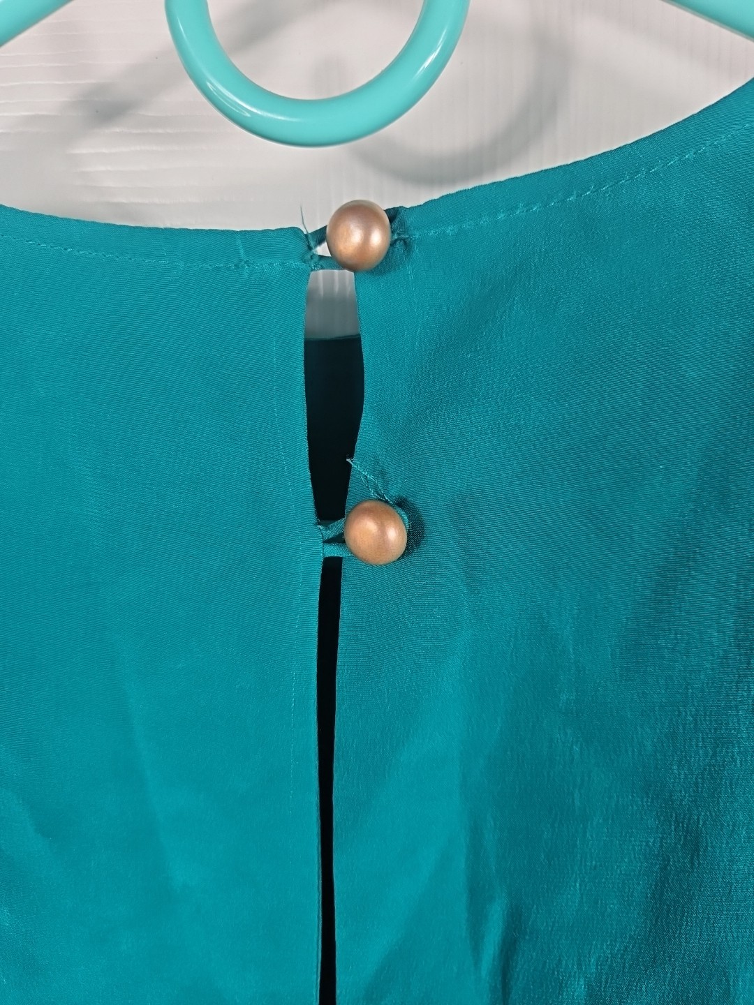 80s Glam 100% Silk Teal Cocktail Dress 6 Open Back Shoulder Pads Luxury Dallas
