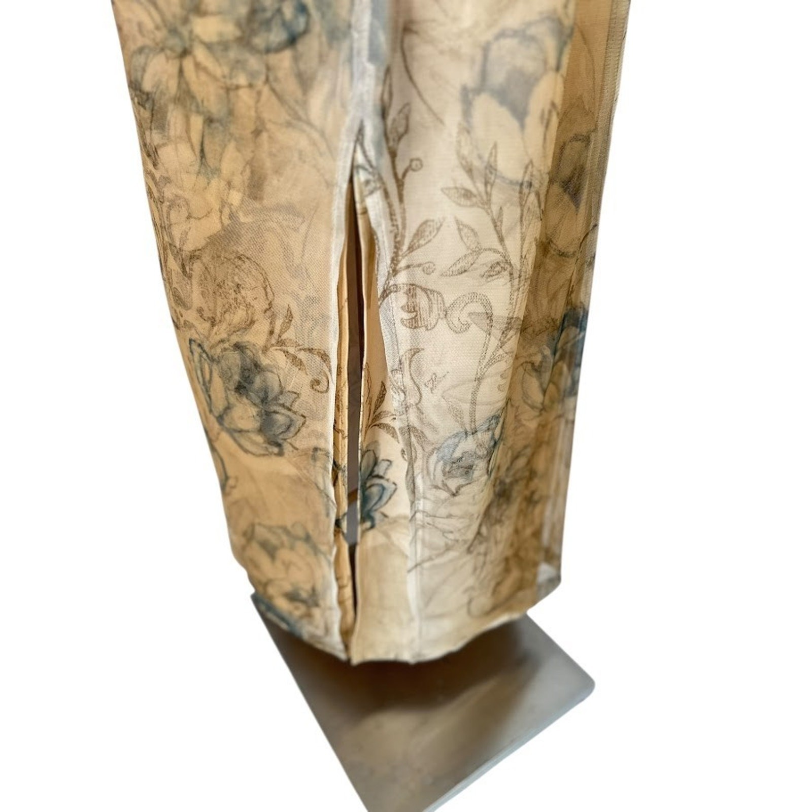 Vintage Joseph Ribkoff Tank Maxi Dress Size 10 Mesh Floral Watercolor Romantic
