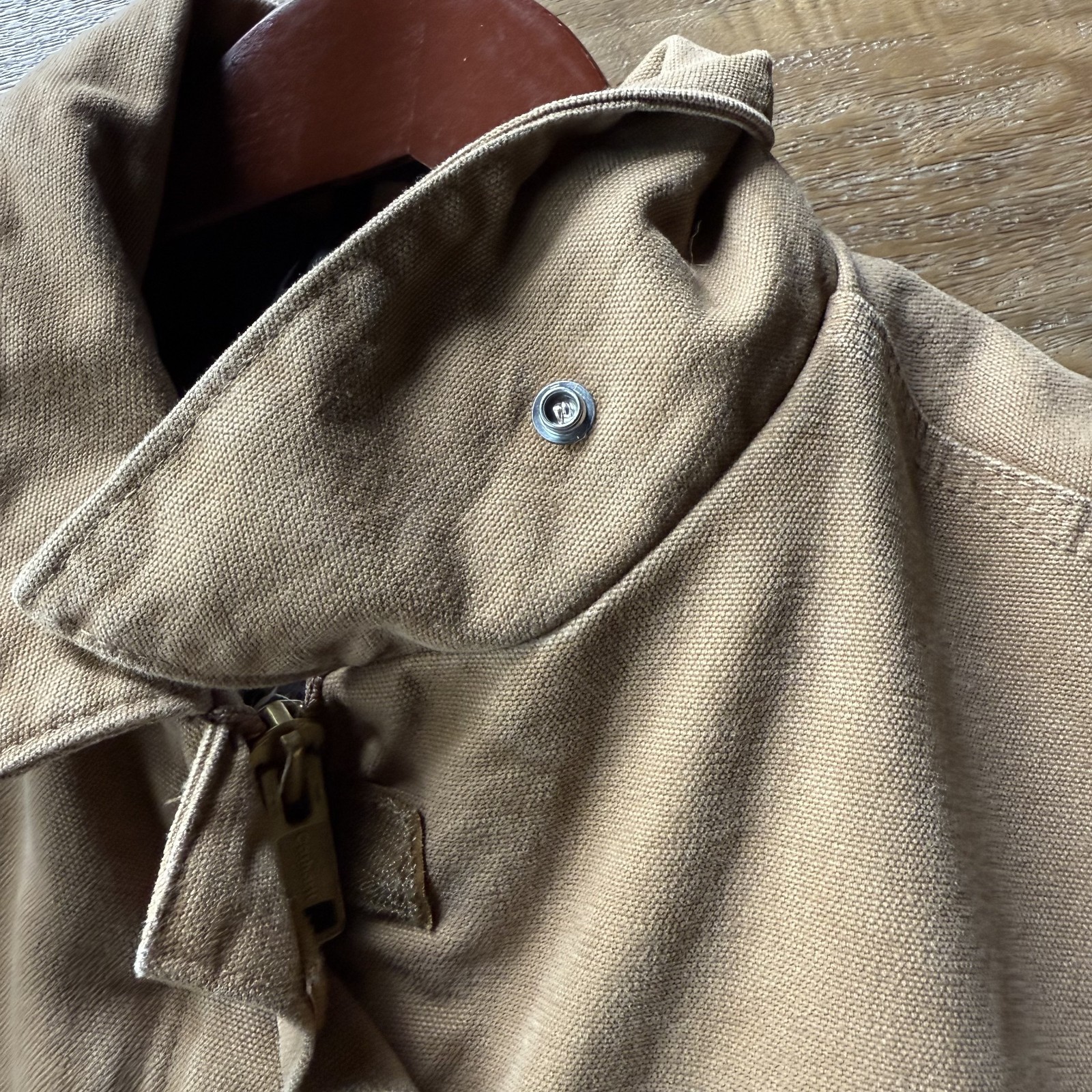 Vtg Carhartt for Women Canvas Camel Quilted Coat RN14806 Sz 2XL