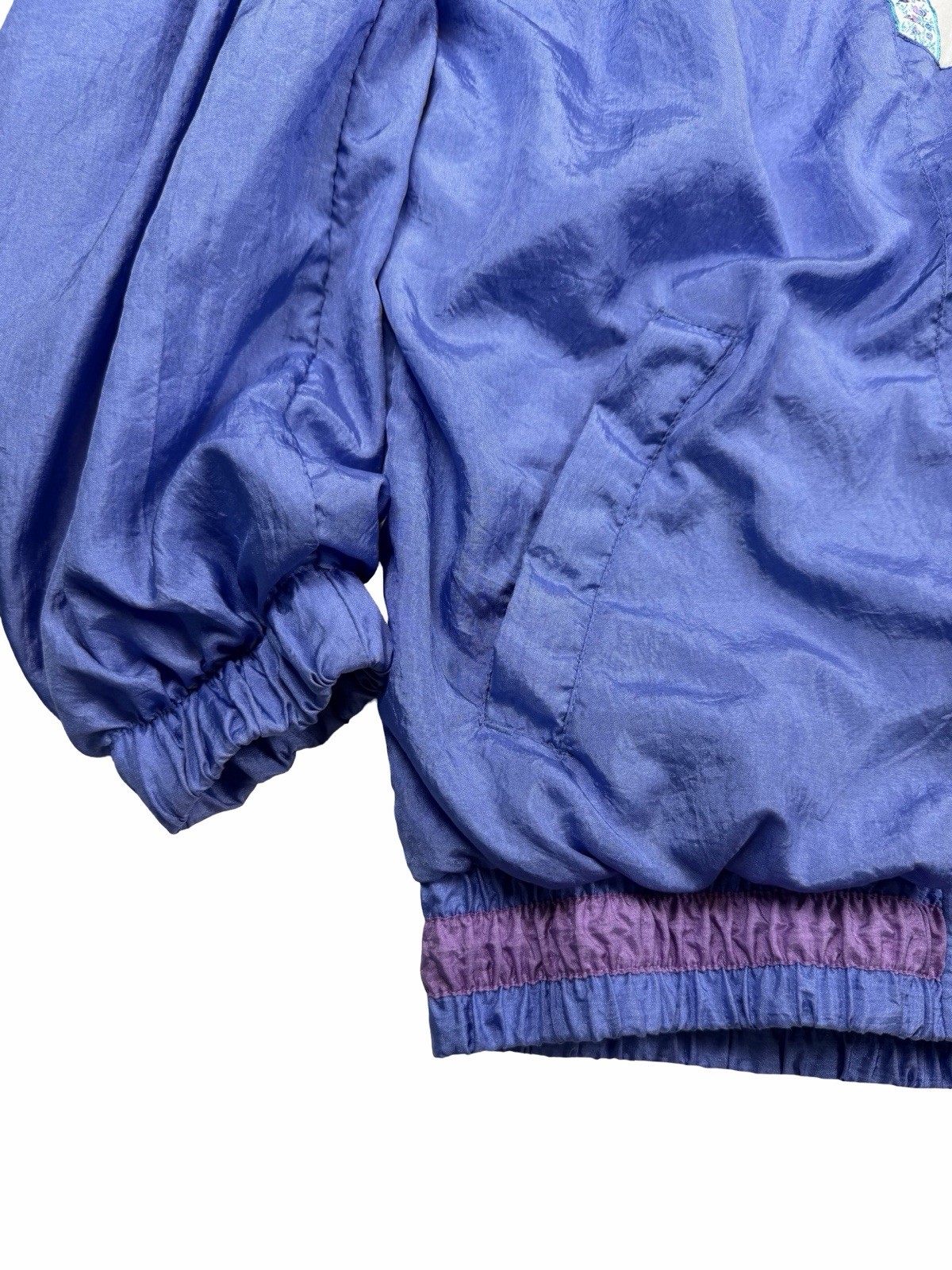 Vintage Bold Spirit Windbreaker Jacket Sz S Purple Blue Floral Colorblock 90s
