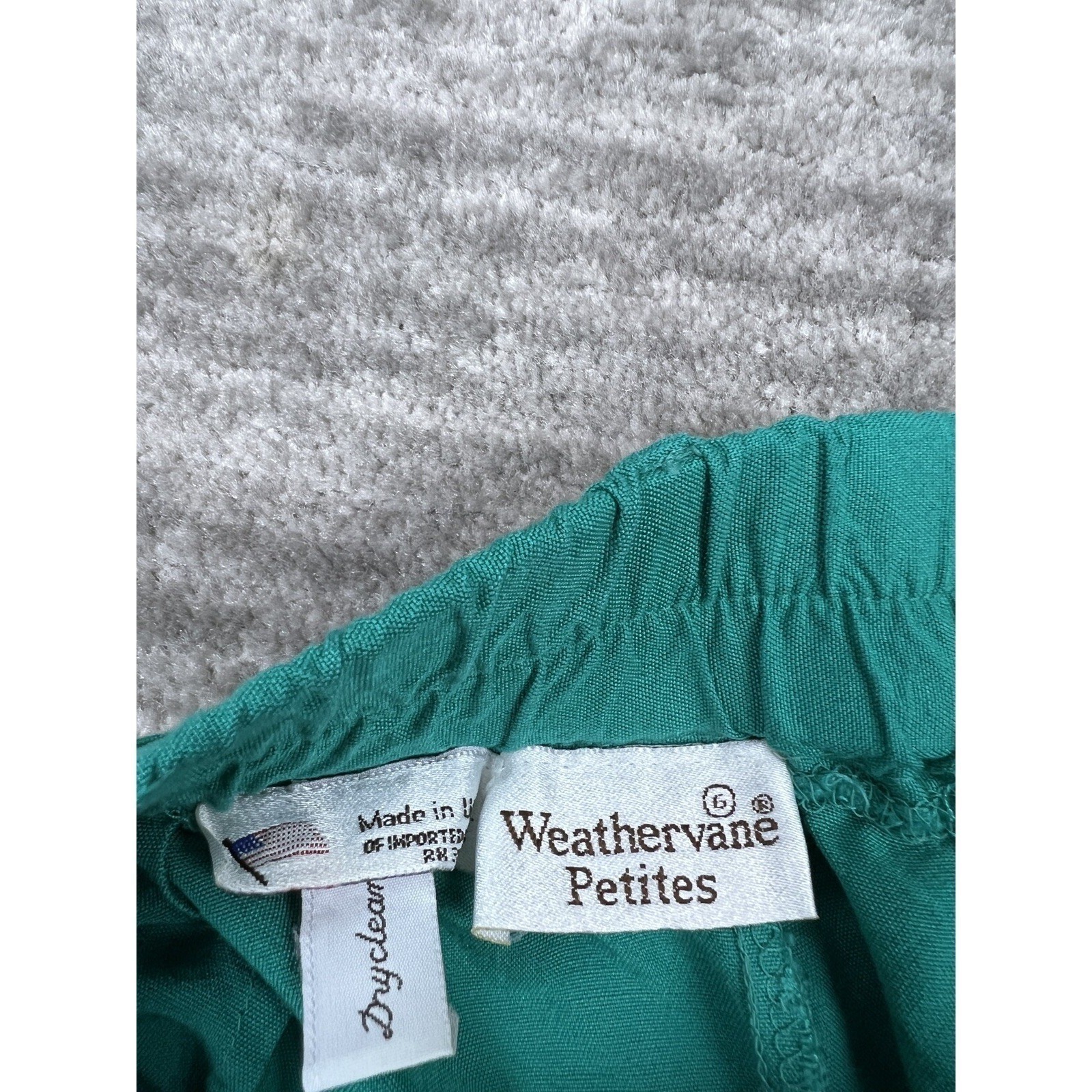 Weathervane Petites Shorts Women 6P Teal Green Vintage Pleated High Waist USA