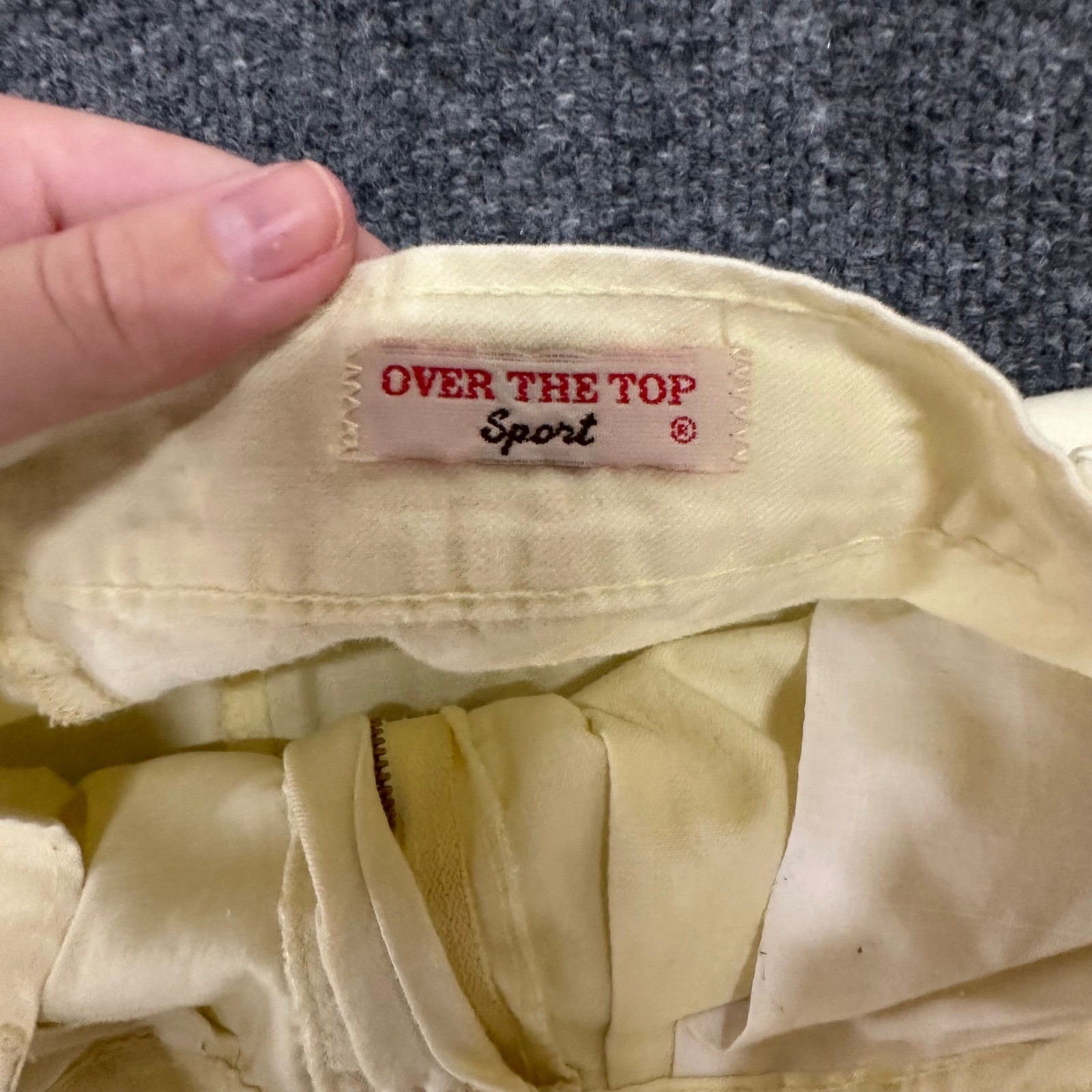 Over The Top Sport Pants Womens Size 26 Yellow Pleated High Waisted Tapered