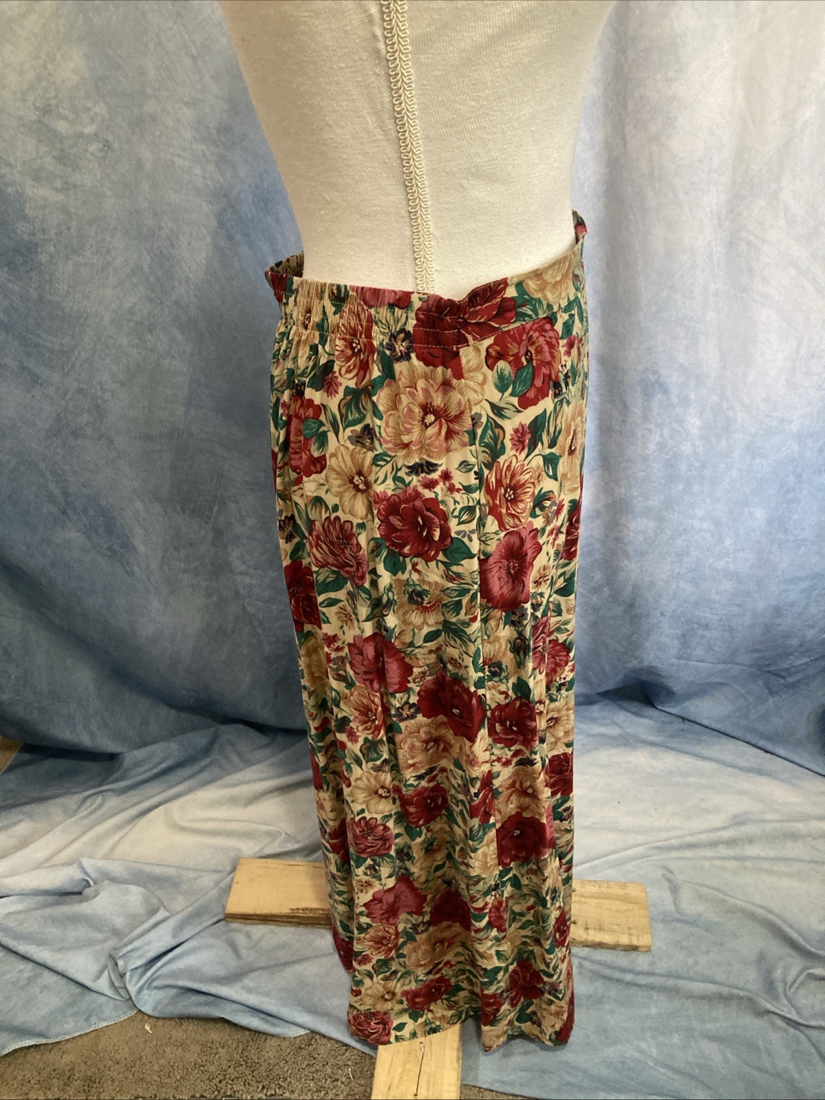 Vtg 90s Radcliffe Petite Floral Maxi Skirt M 100% Rayon Rose Cottagecore Grunge