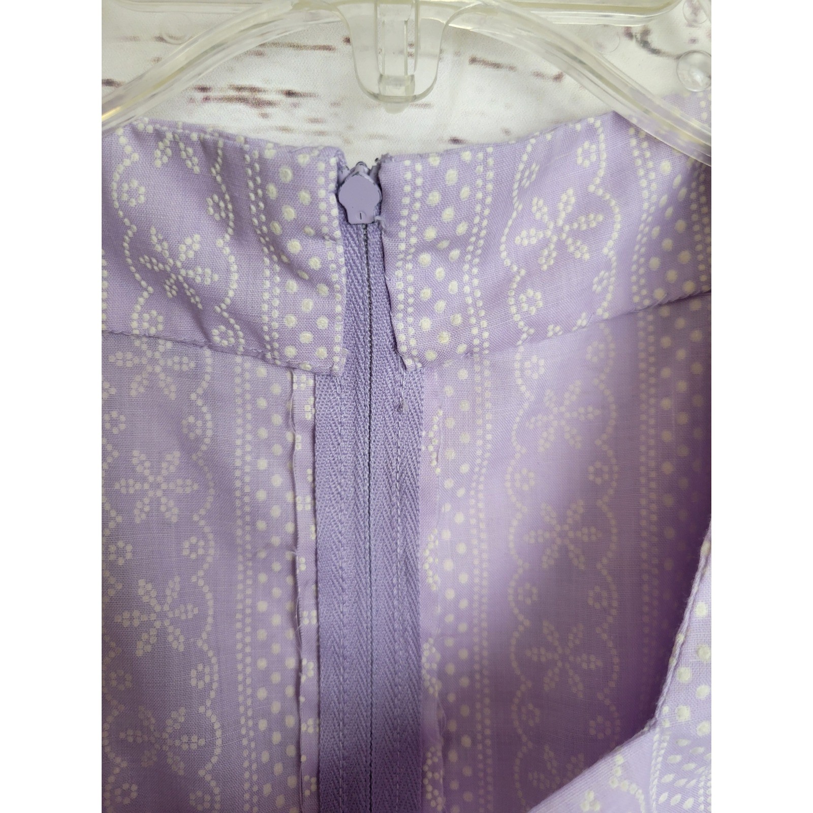 Vtg Maxi Dress Vintage Handmade Cottagecore Prairie Ruffle Purple Lavender XS