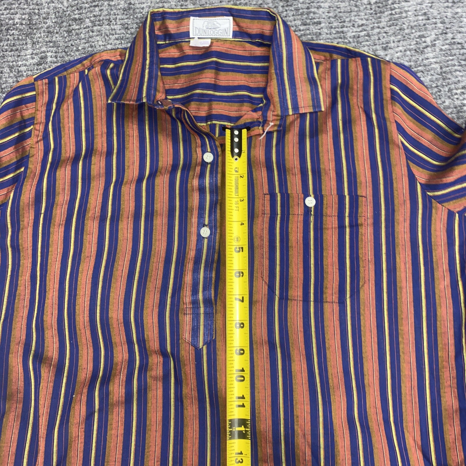 Vintage Dunloggin Stripe Lightweight Women’s Large Collar Preppy Dress Shirt