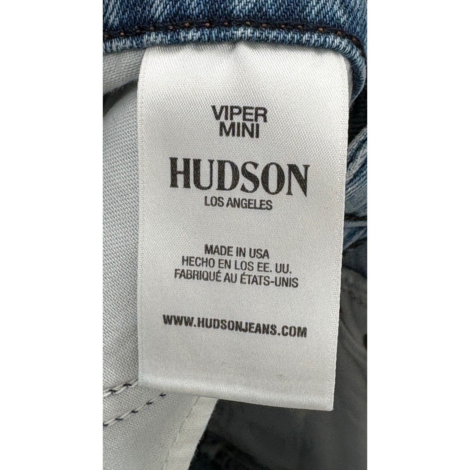 Hudson Mini Skirt Denim Viper Women 23 Blue Stripe Pink Yellow Boho Festival Y2K