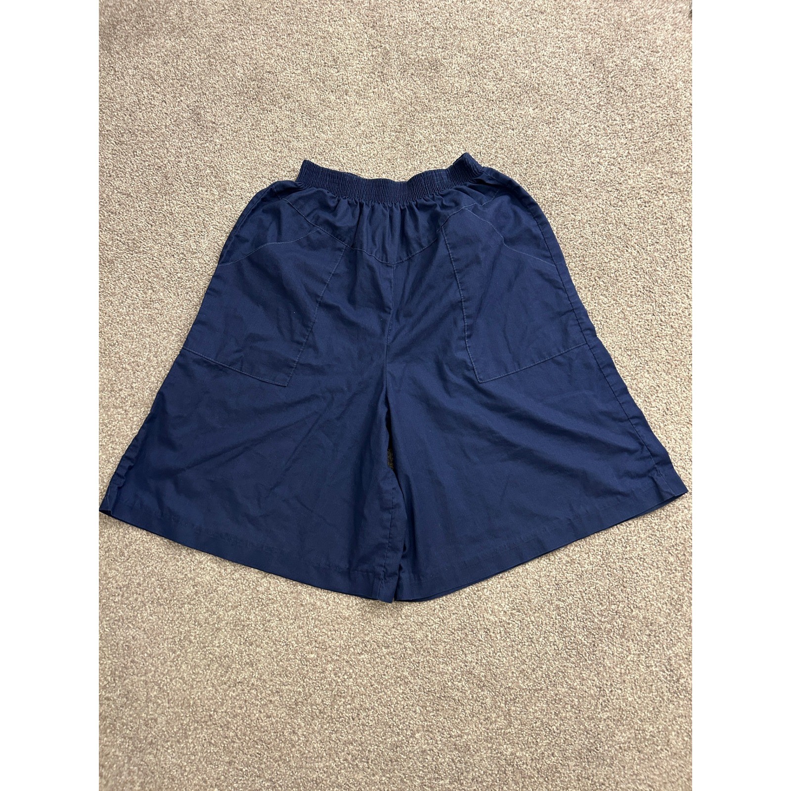 Valerie Sportswear Culottes Women 14 Navy Blue Excellent Vintage Wide Leg Shorts