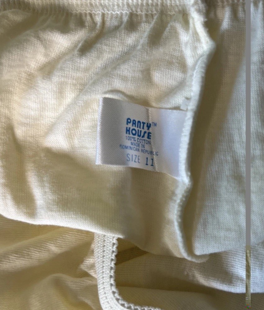Vtg 90s Panty House Panties Sz 11 100% Cotton New Old Stock Cream Full Cut Brief