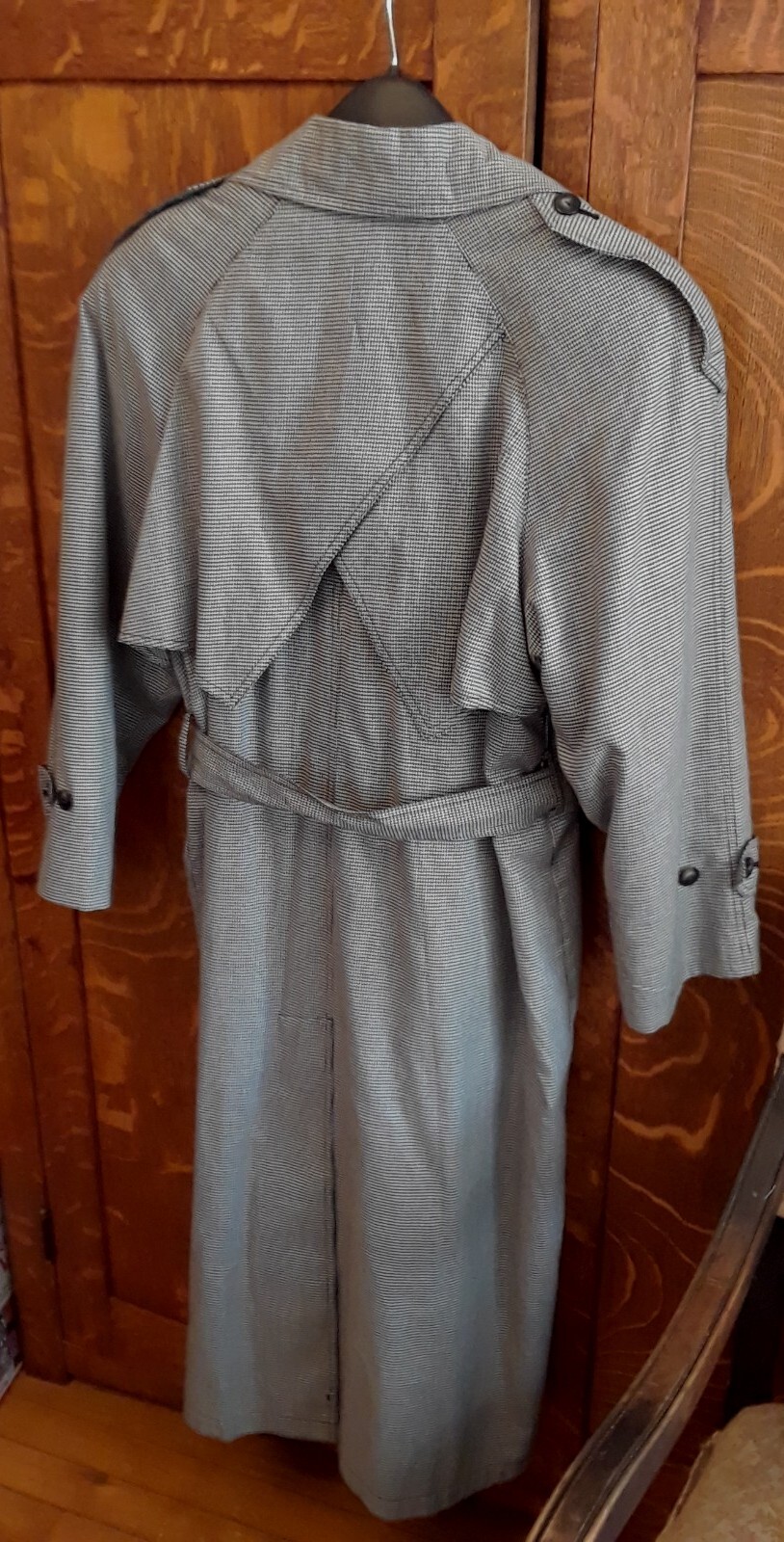 Vtg. 80s J. Gallery Midi Black And White Plaid Rain/winter Woman’s Coat Sz.7/8