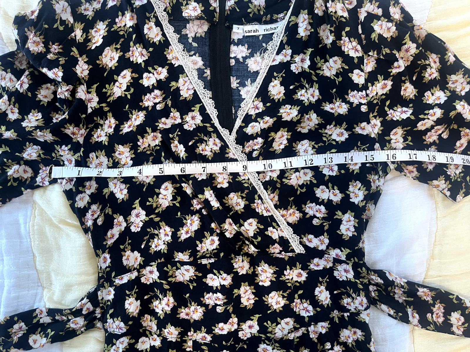 Doen Style Vintage Sarah Richards Rayon Black Floral Maxi Dress (tagged Sz 7)