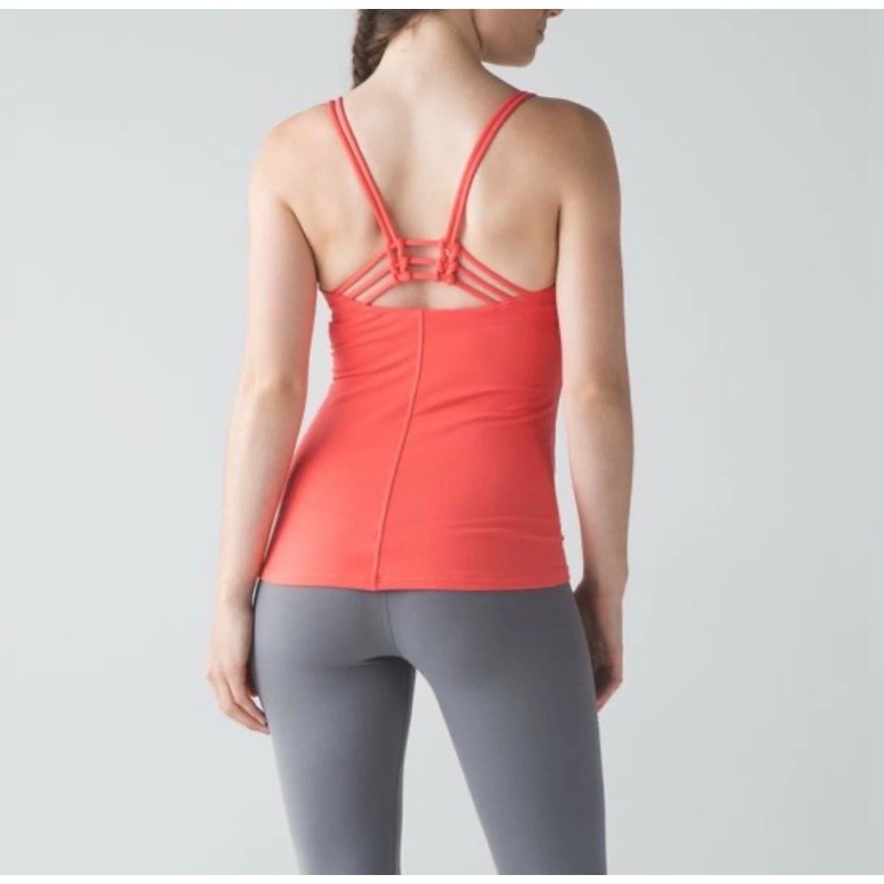 Lululemon sunset flow tank top size 8 crochet macrame back detail