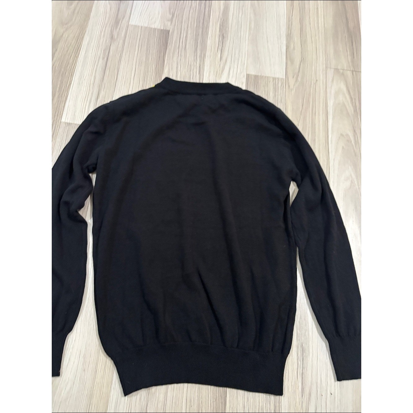 Oxknit Store Black Lighthing Bolt Retro 60’s Mod Style Knit Black Sweater Size S