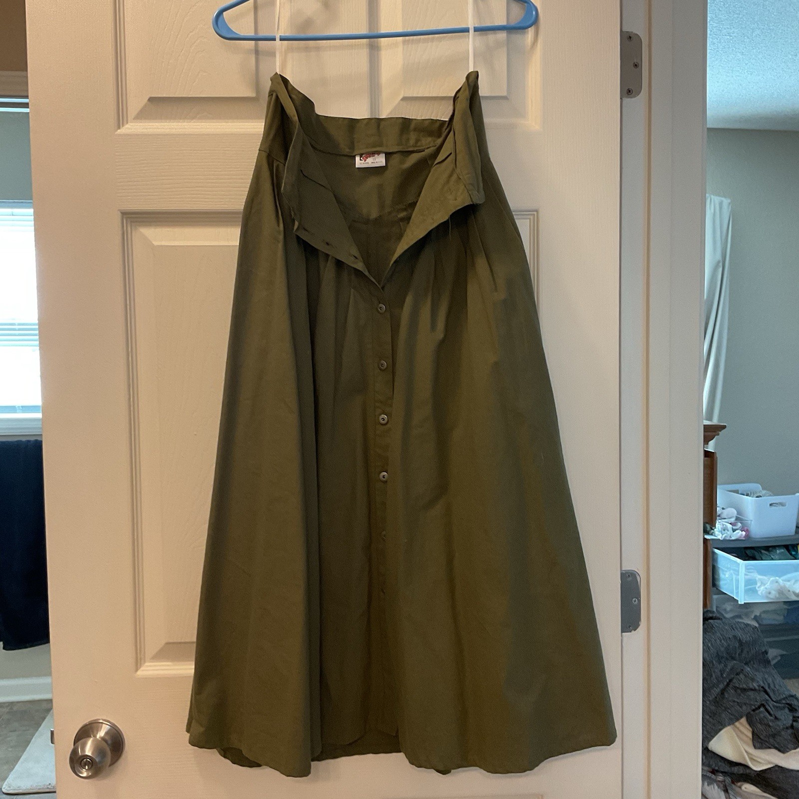 Vintage Clothing Swat A-line Pleated Skirt Army Green Size M