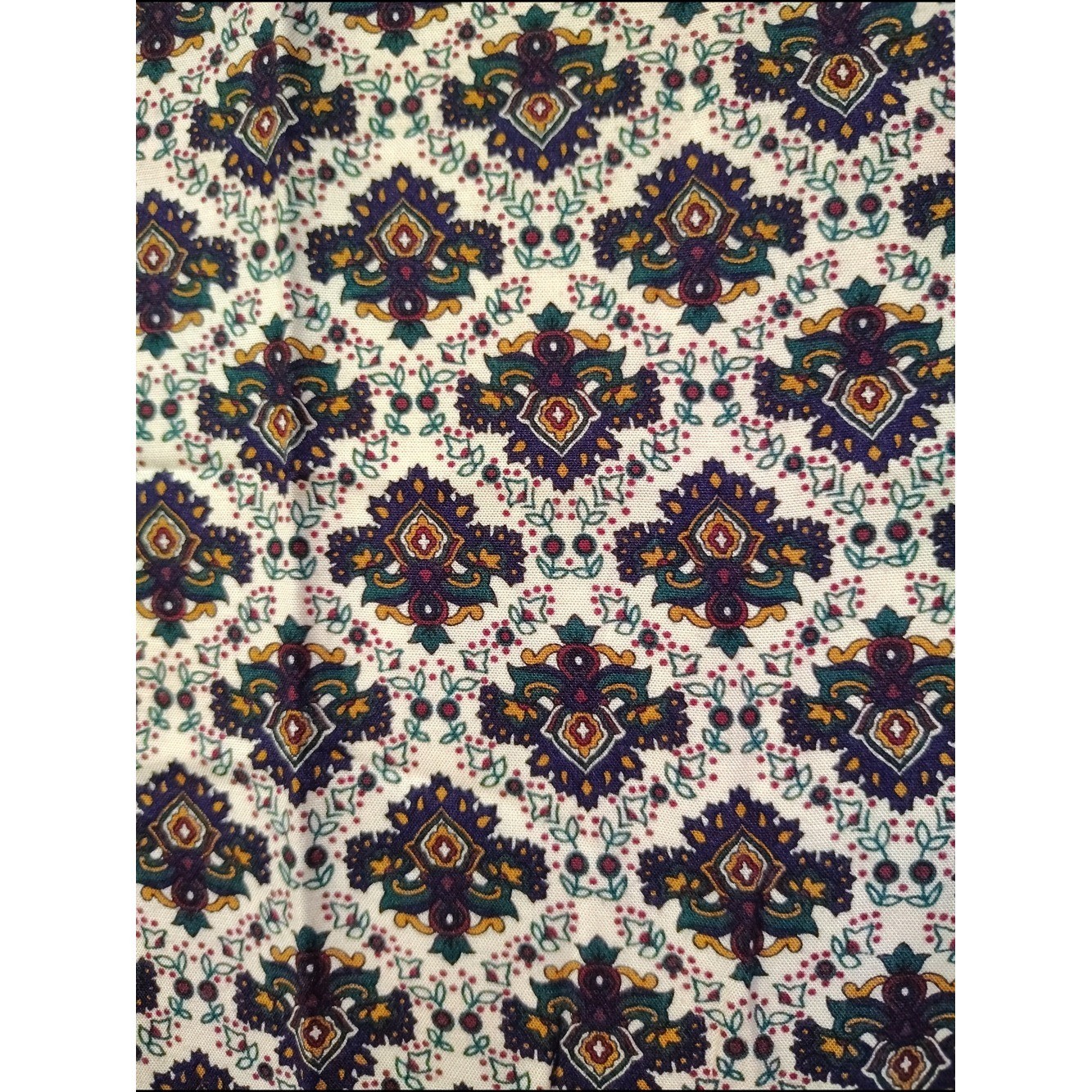 Vintage RAFFERTY Blue Gold Paisley Silk Feel Top L