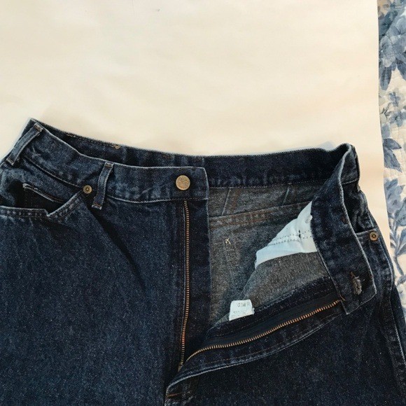 Vintage Lee High Waisted Mom Jeans Dark Wash Tapered Leg Made in USA Size 16 Med