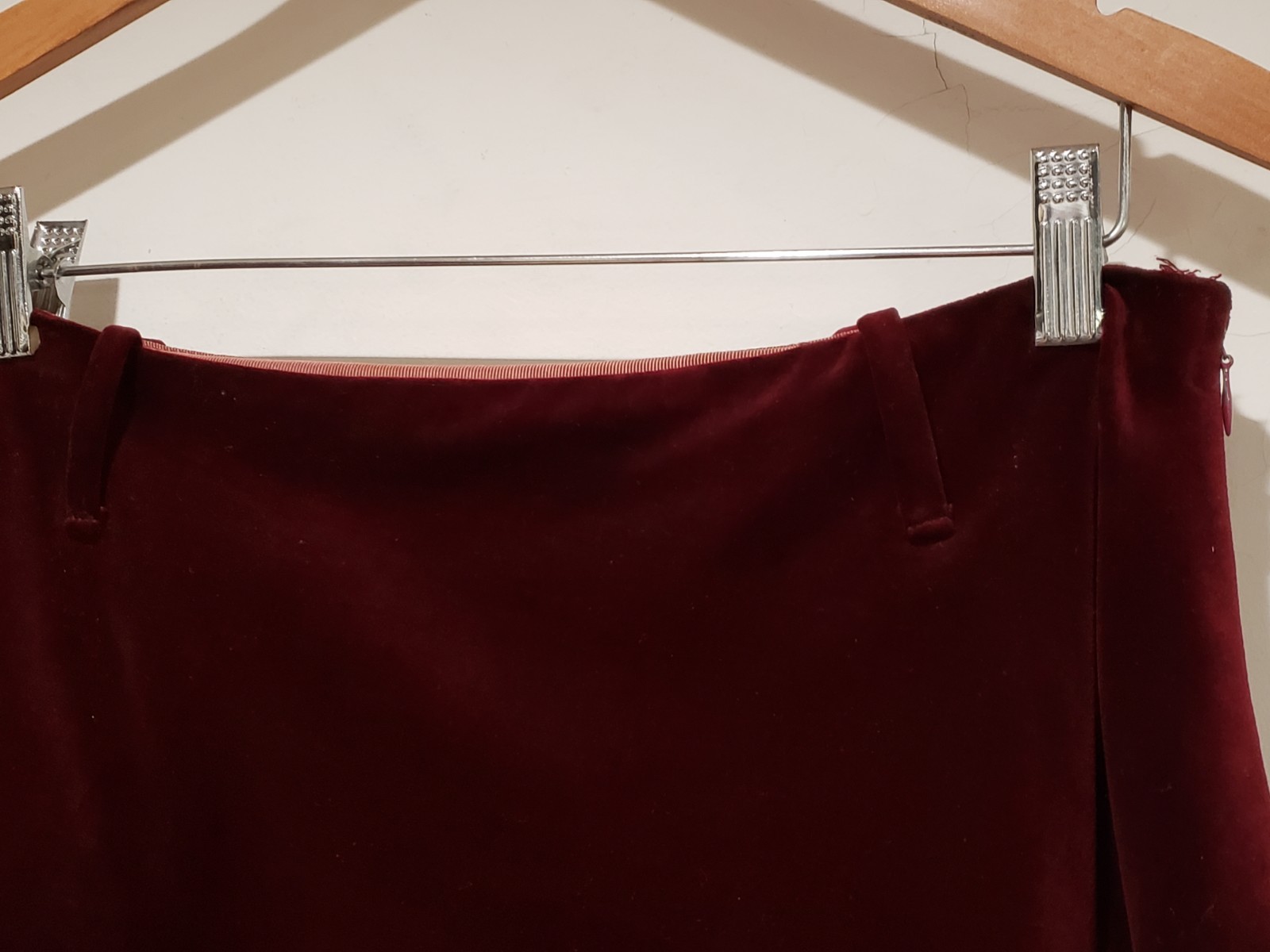 Vintage 1970s Ah! Austin Hill Full-Length A-Line Velvet Evening Skirt Sz 16 Wine