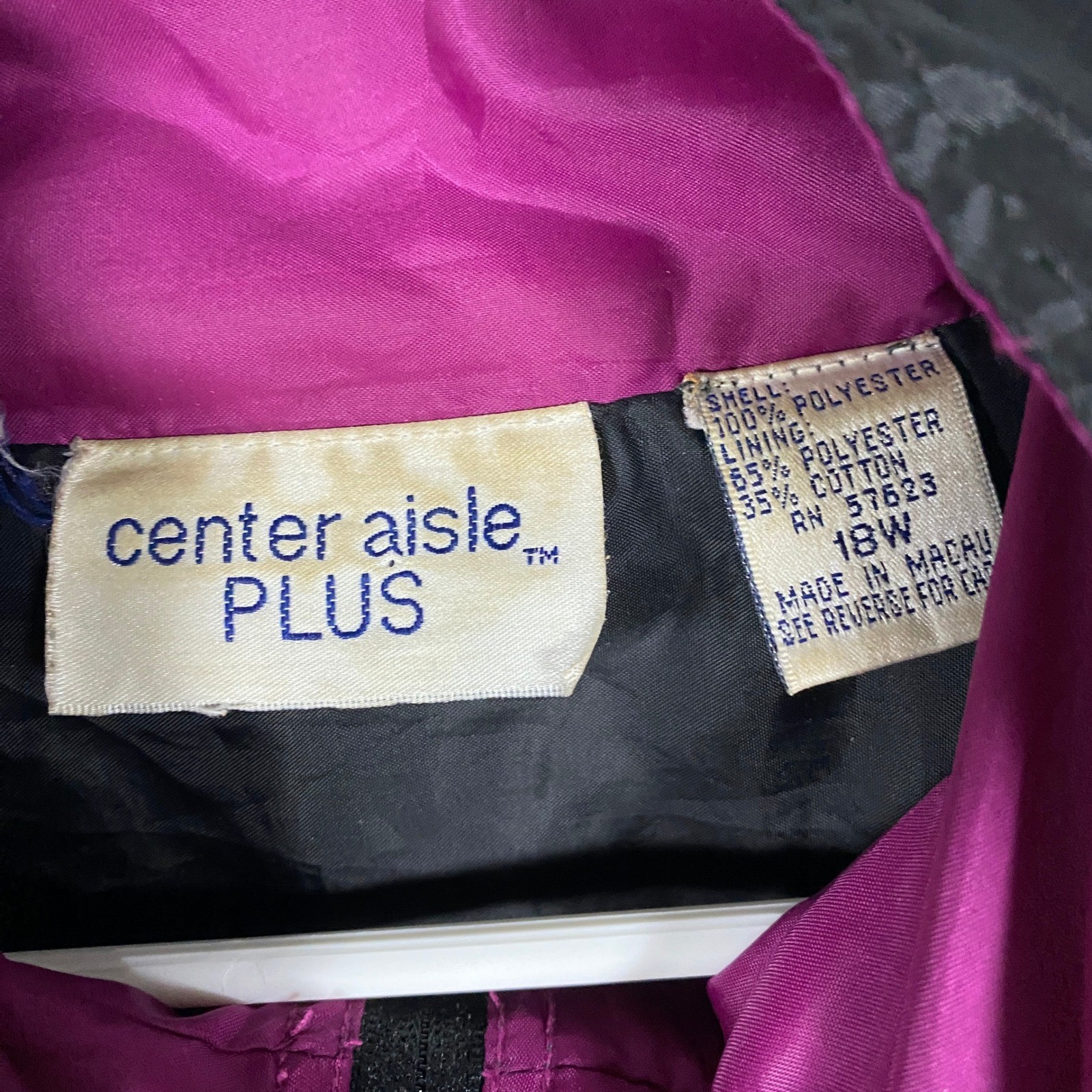 Center Aisle Plus Windbreaker Jacket Womens 18W MultiColor Vintage 80s 90s Retro