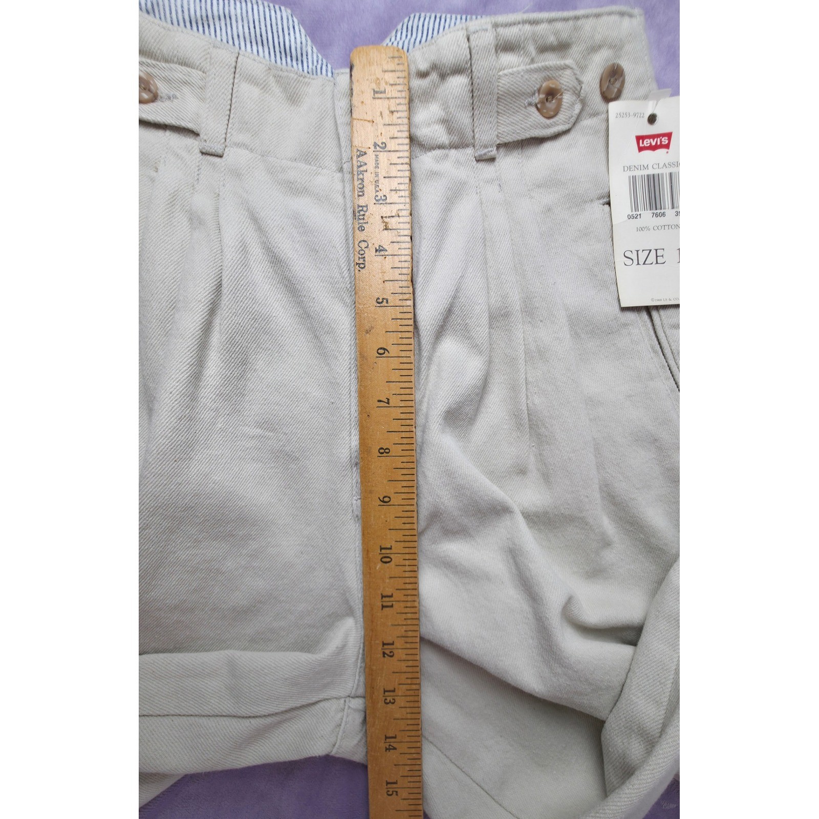 Levi’s Dockers Trousers Womens 10 Beige NEW Vintage Pleated High Waist