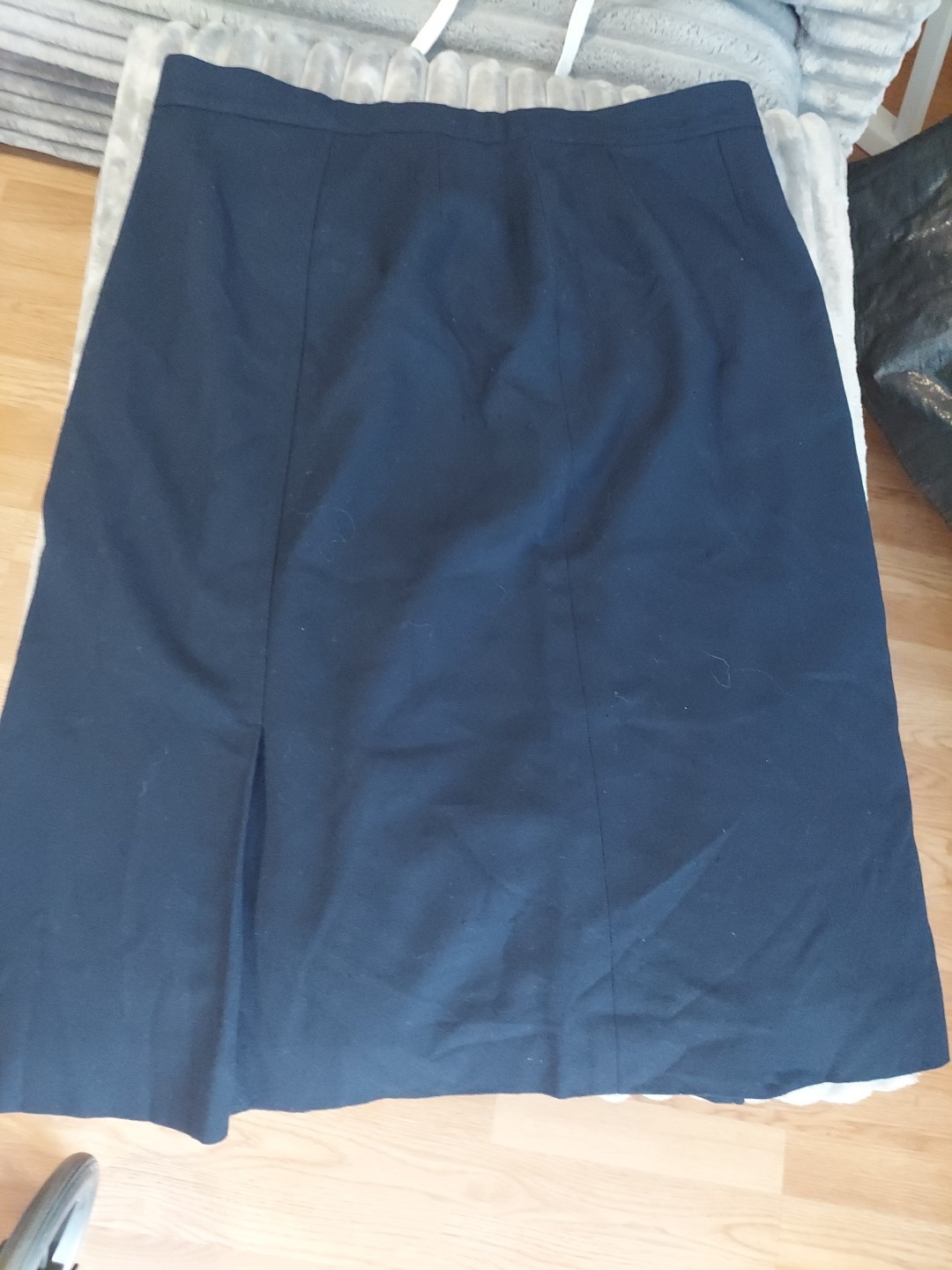 VTG Pendleton Navy Blue/No Pockets Midi Skirt Sz20W 100% Virgin Wool USA