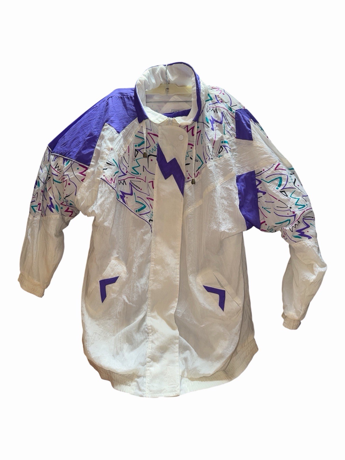 Vintage 80s Retro Jazz Design Parka Set Size Large Womens Baggy Oversize